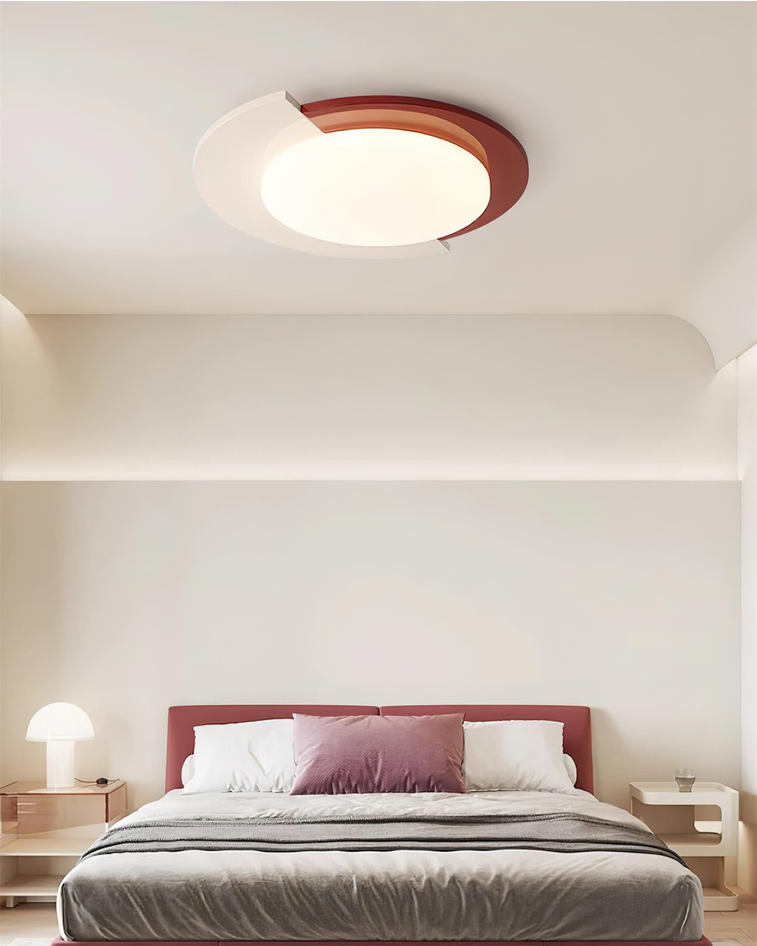 Toina Ceiling Light Two-Toned Red Ivory Minimalist - Letslighting