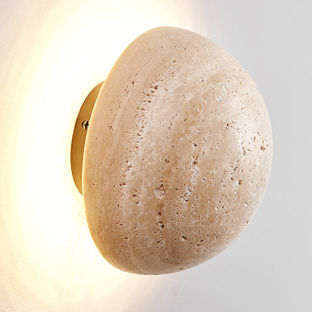Ritta Round Travertine Wall Lamp - Letslighting