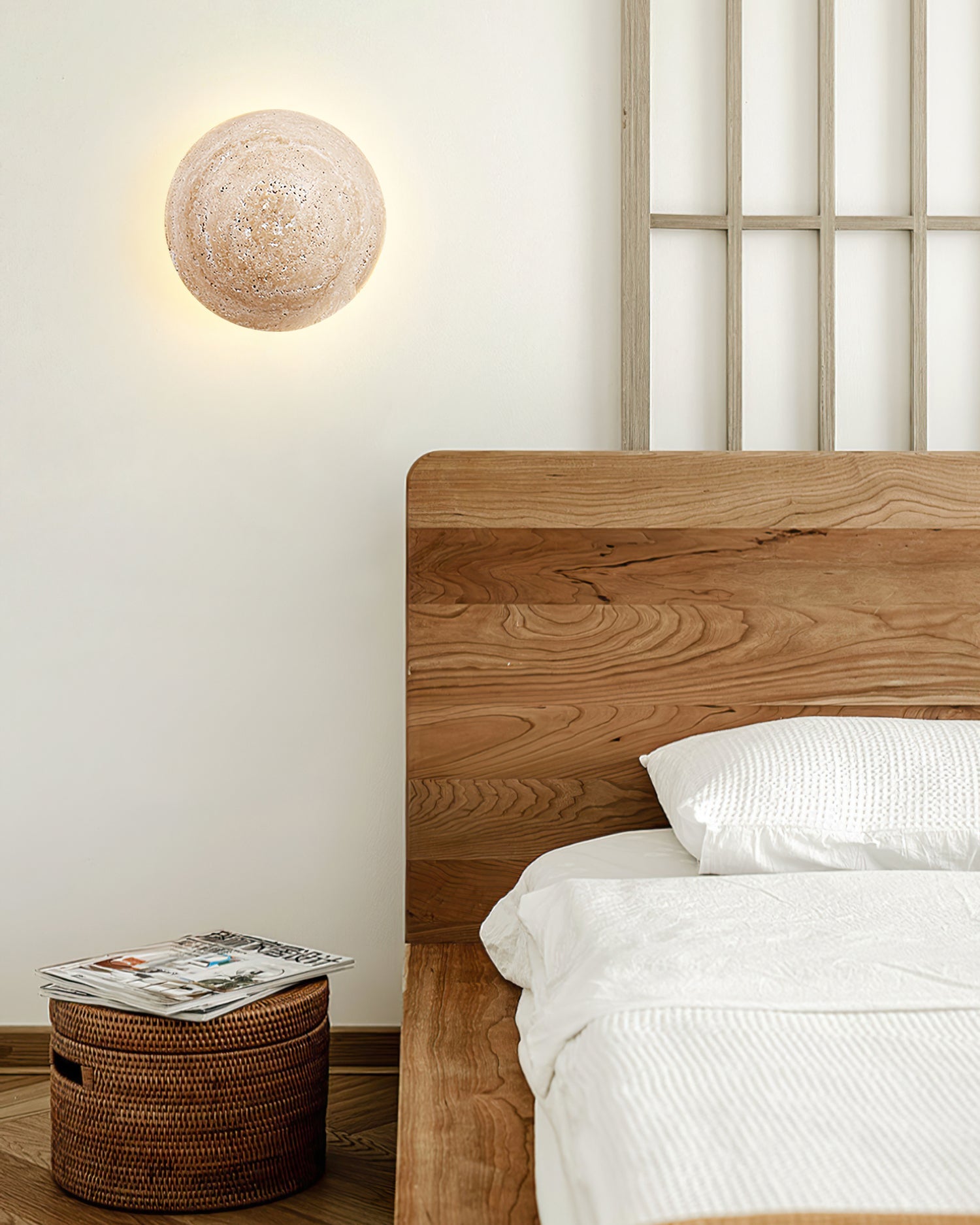 Ritta Round Travertine Wall Lamp - Letslighting