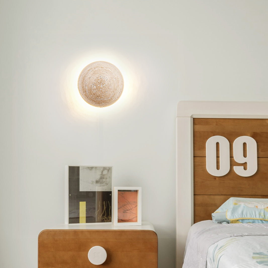 Ritta Round Travertine Wall Lamp - Letslighting
