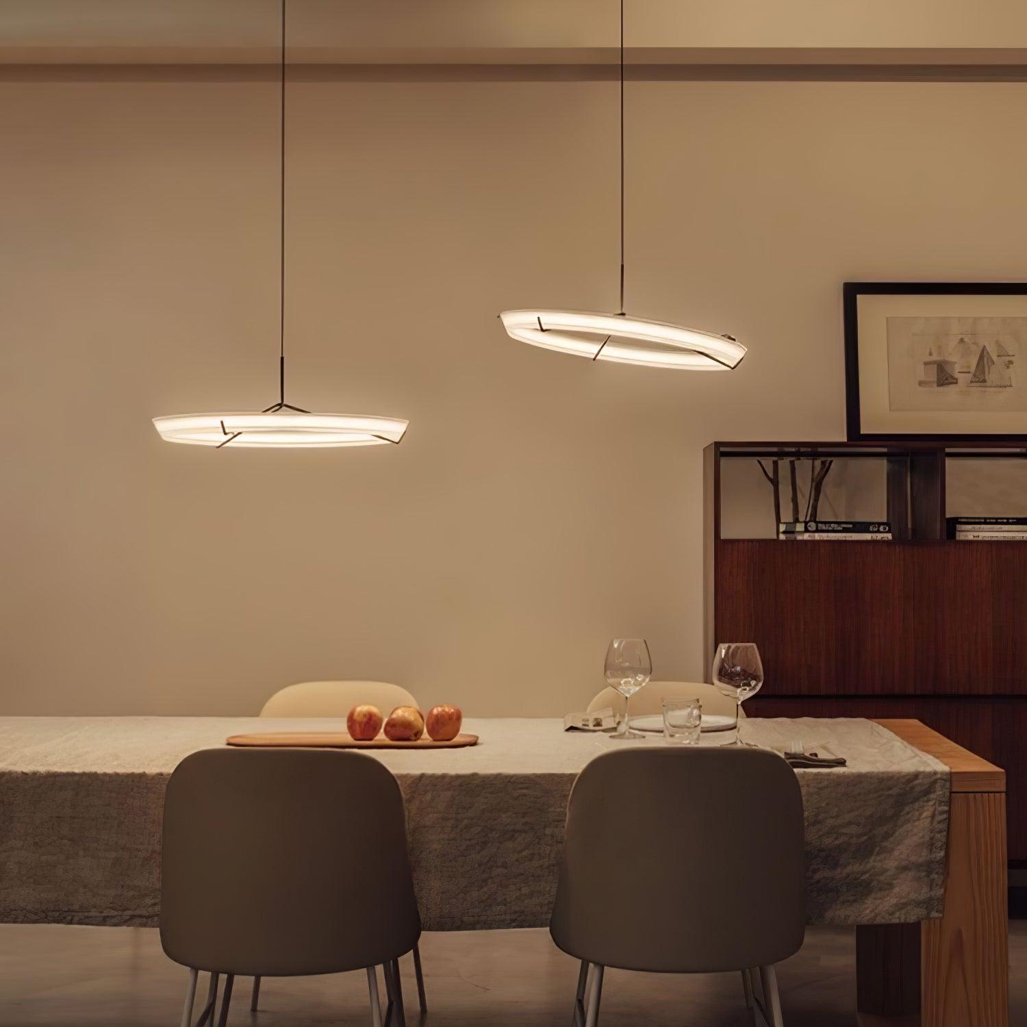 Vielle Pendant Lamp Circular Sleek Modern Round - Letslighting