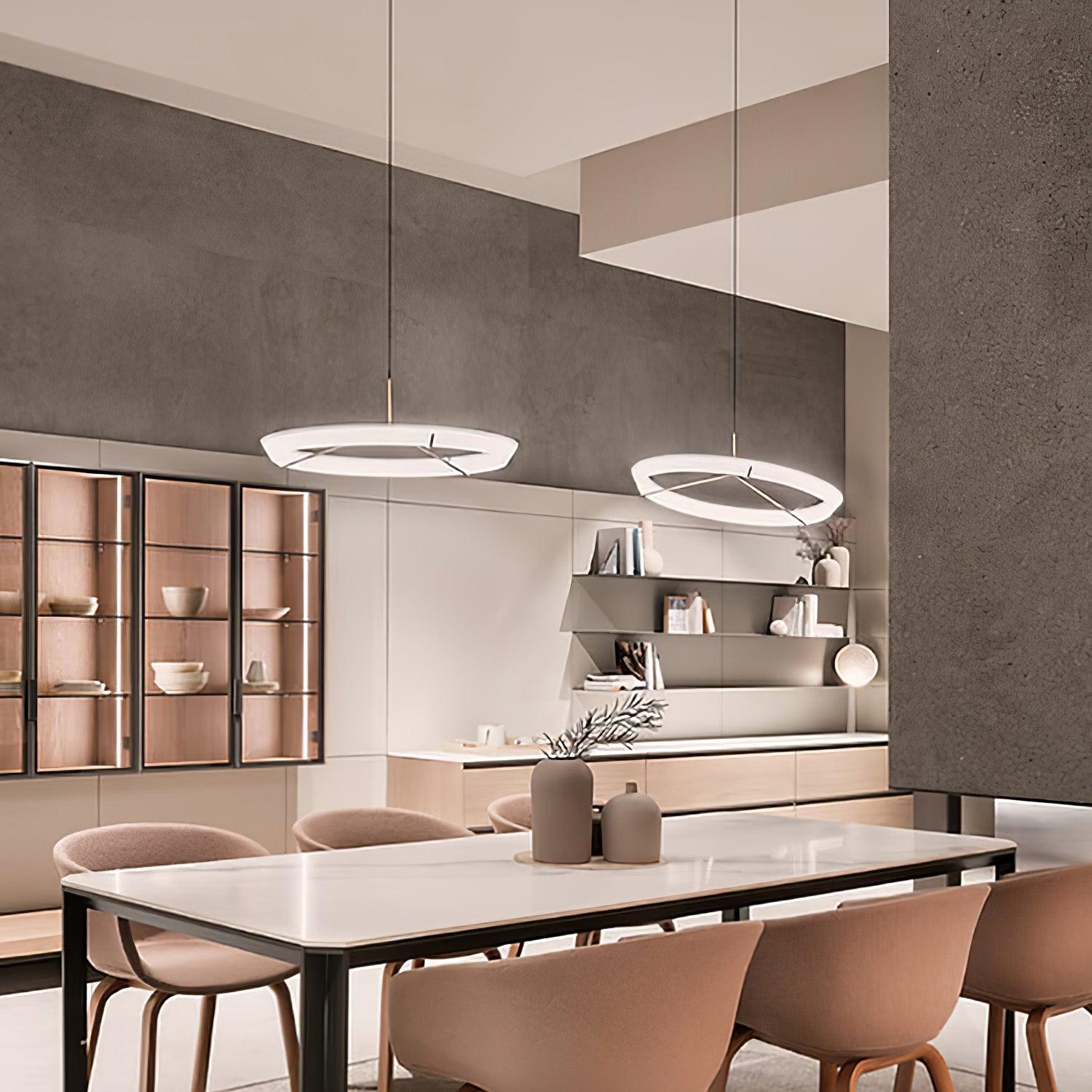 Vielle Pendant Lamp Circular Sleek Modern Round - Letslighting