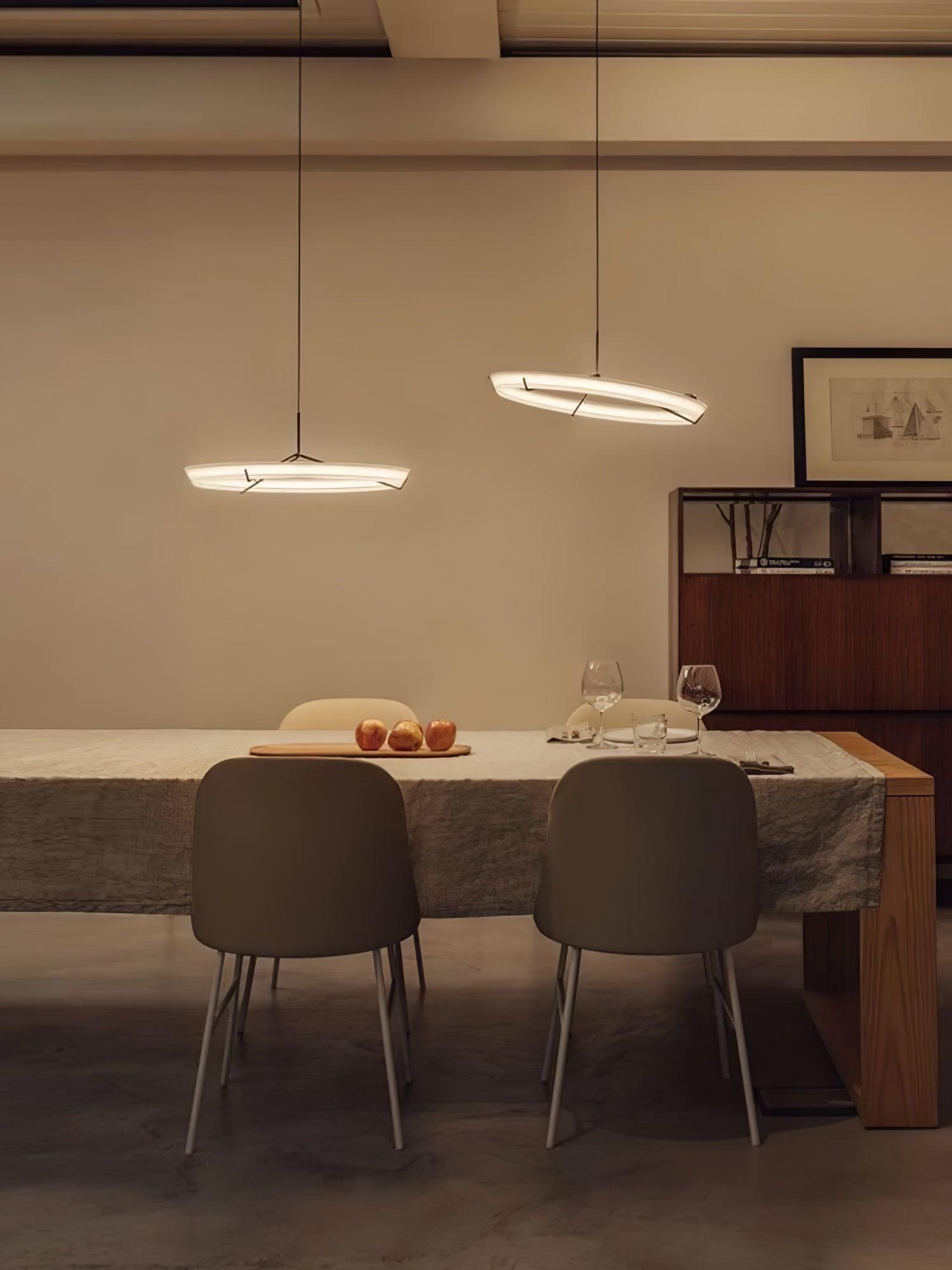 Vielle Pendant Lamp Circular Sleek Modern Round - Letslighting