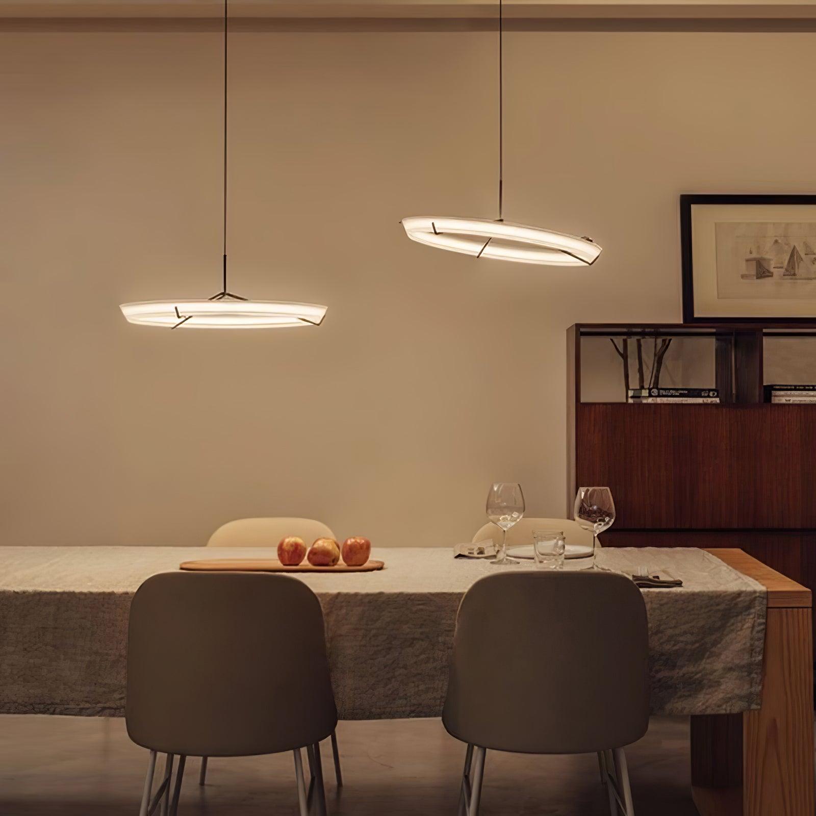 Vielle Pendant Lamp Circular Sleek Modern Round - Letslighting