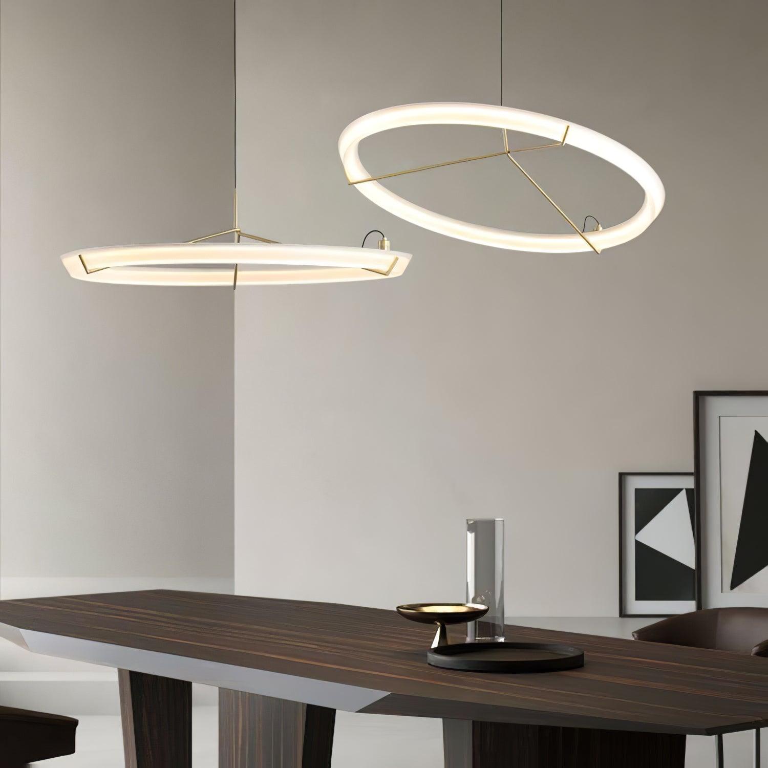 Vielle Pendant Lamp Circular Sleek Modern Round - Letslighting