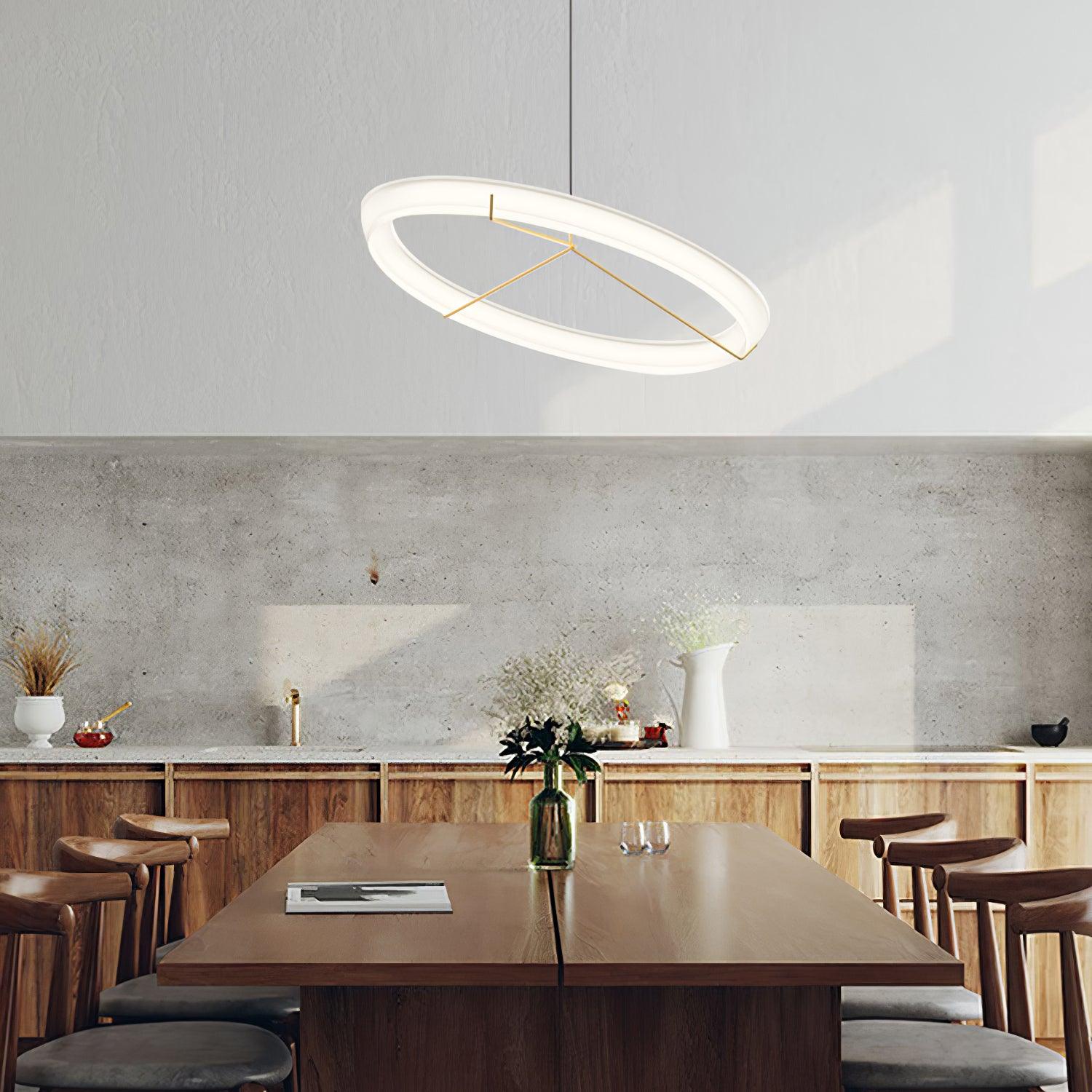 Vielle Pendant Lamp Circular Sleek Modern Round - Letslighting
