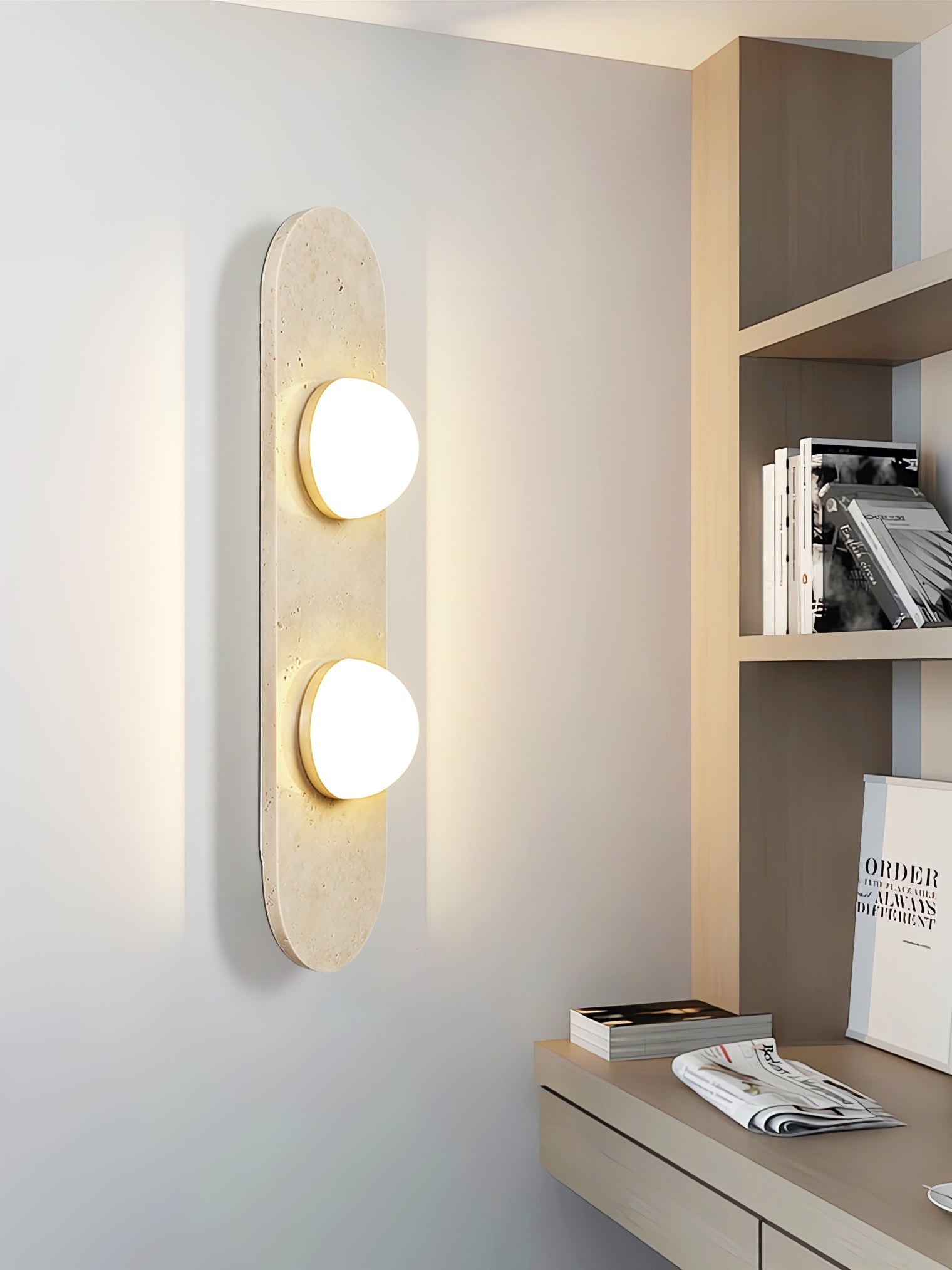 Zasoliel Minimalist Travertine Wall Light - Letslighting