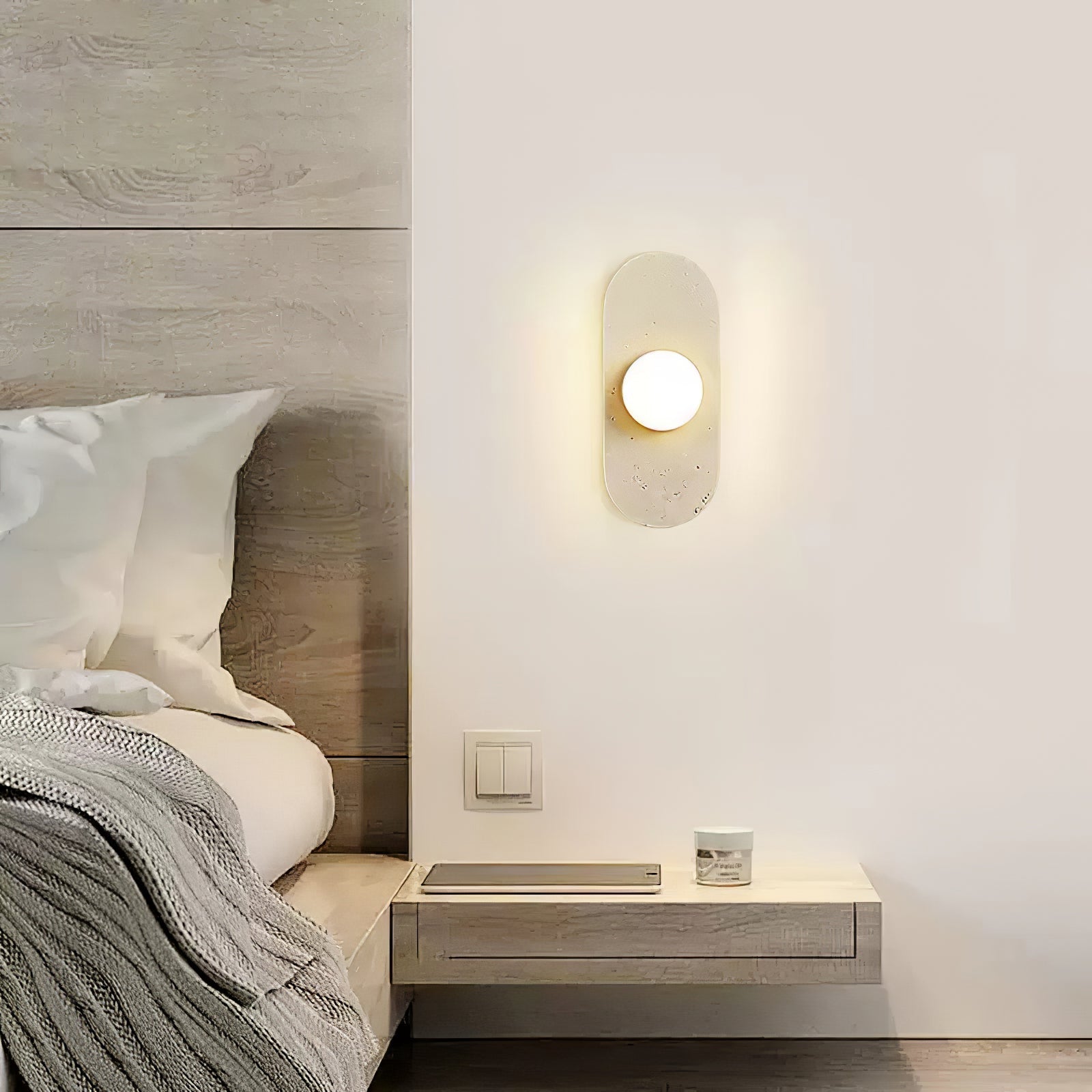 Zasoliel Minimalist Travertine Wall Light - Letslighting