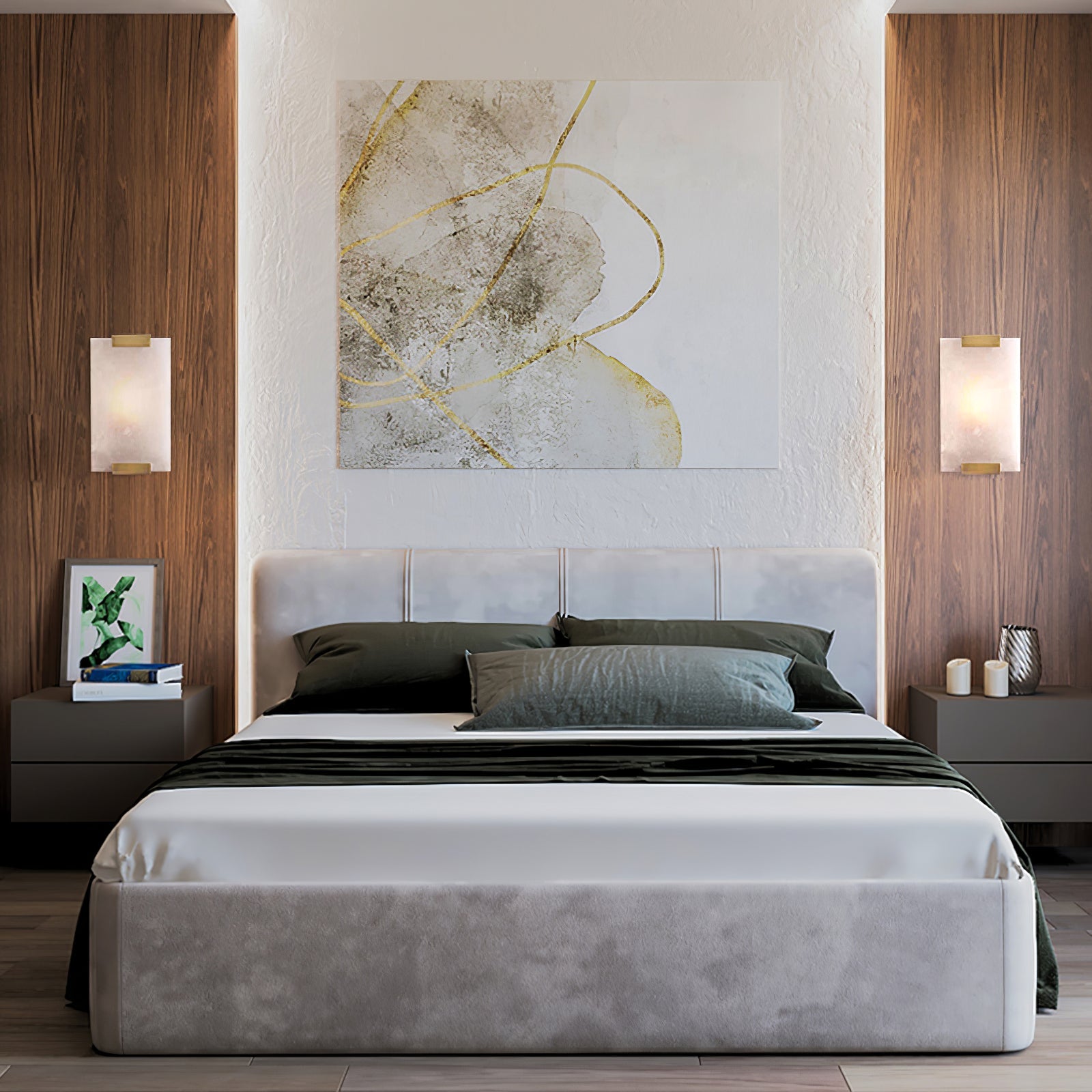 Roux Wall Lamp Alabaster Panel Glow - Letslighting