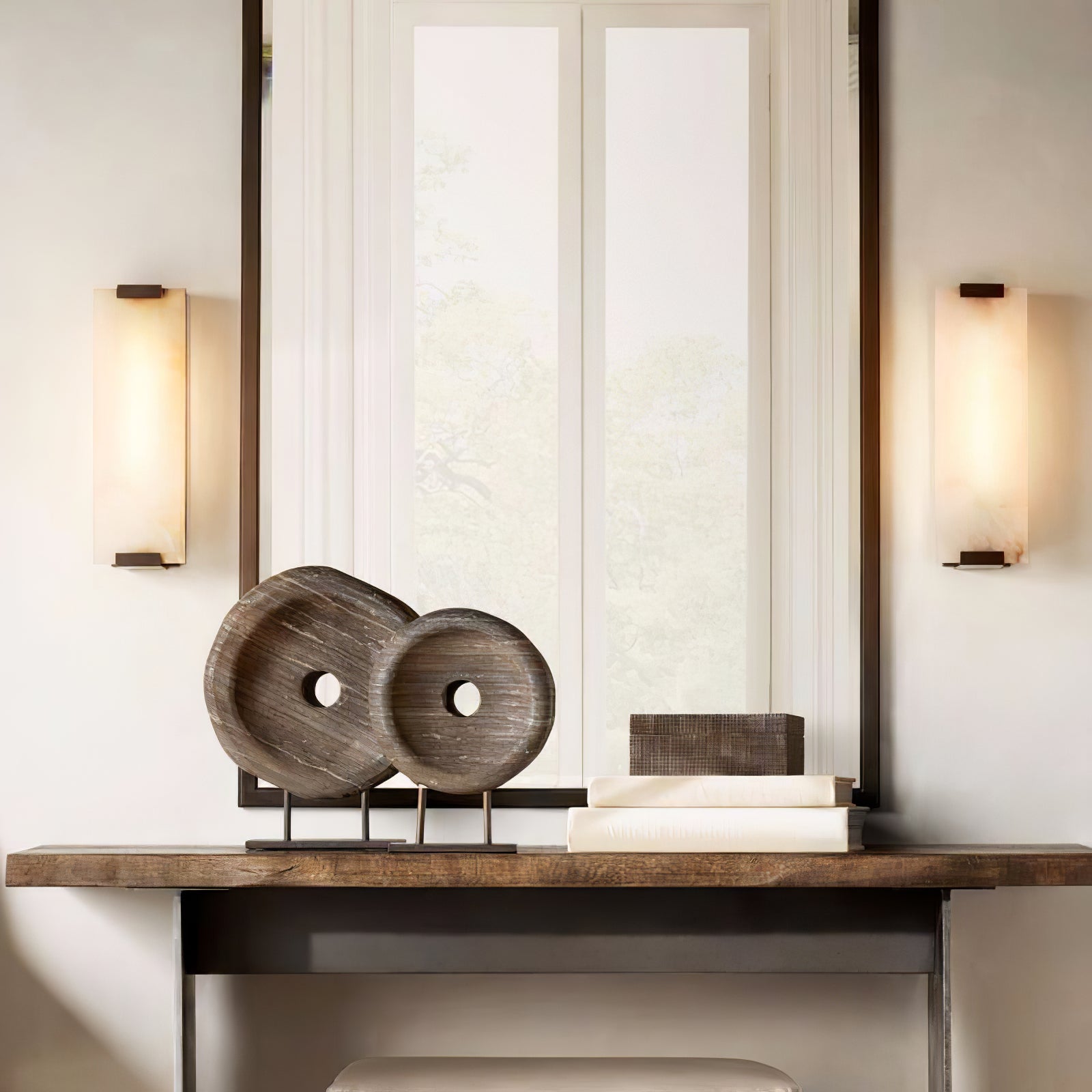 Roux Wall Lamp Alabaster Panel Glow - Letslighting