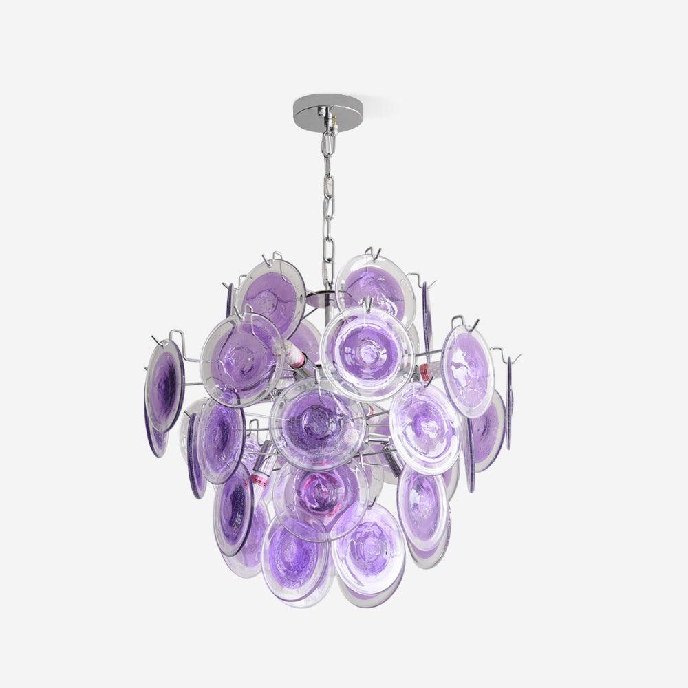 Rovigo Chandelier Handblown Glass Disc Sphere - Letslighting
