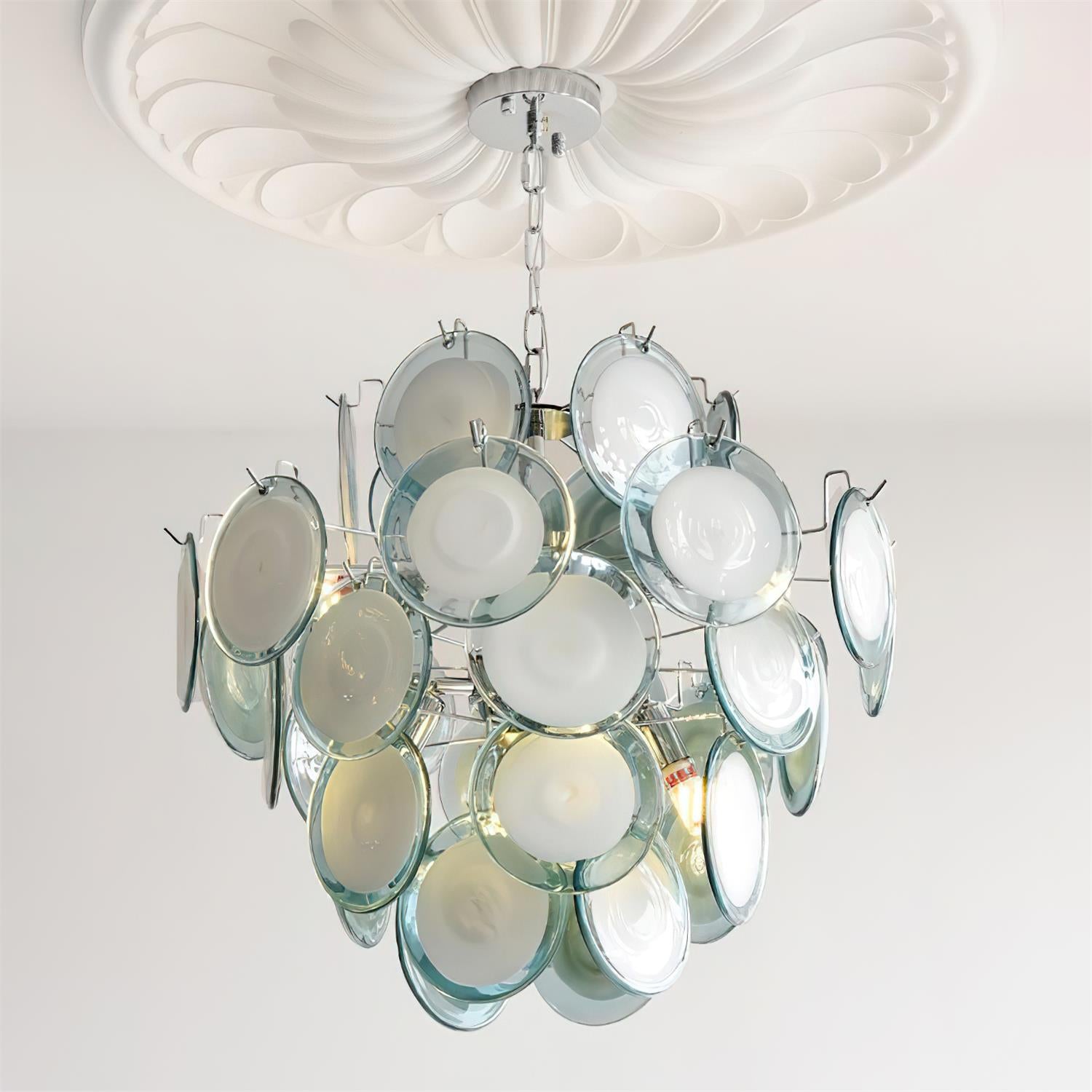Rovigo Chandelier Handblown Glass Disc Sphere - Letslighting