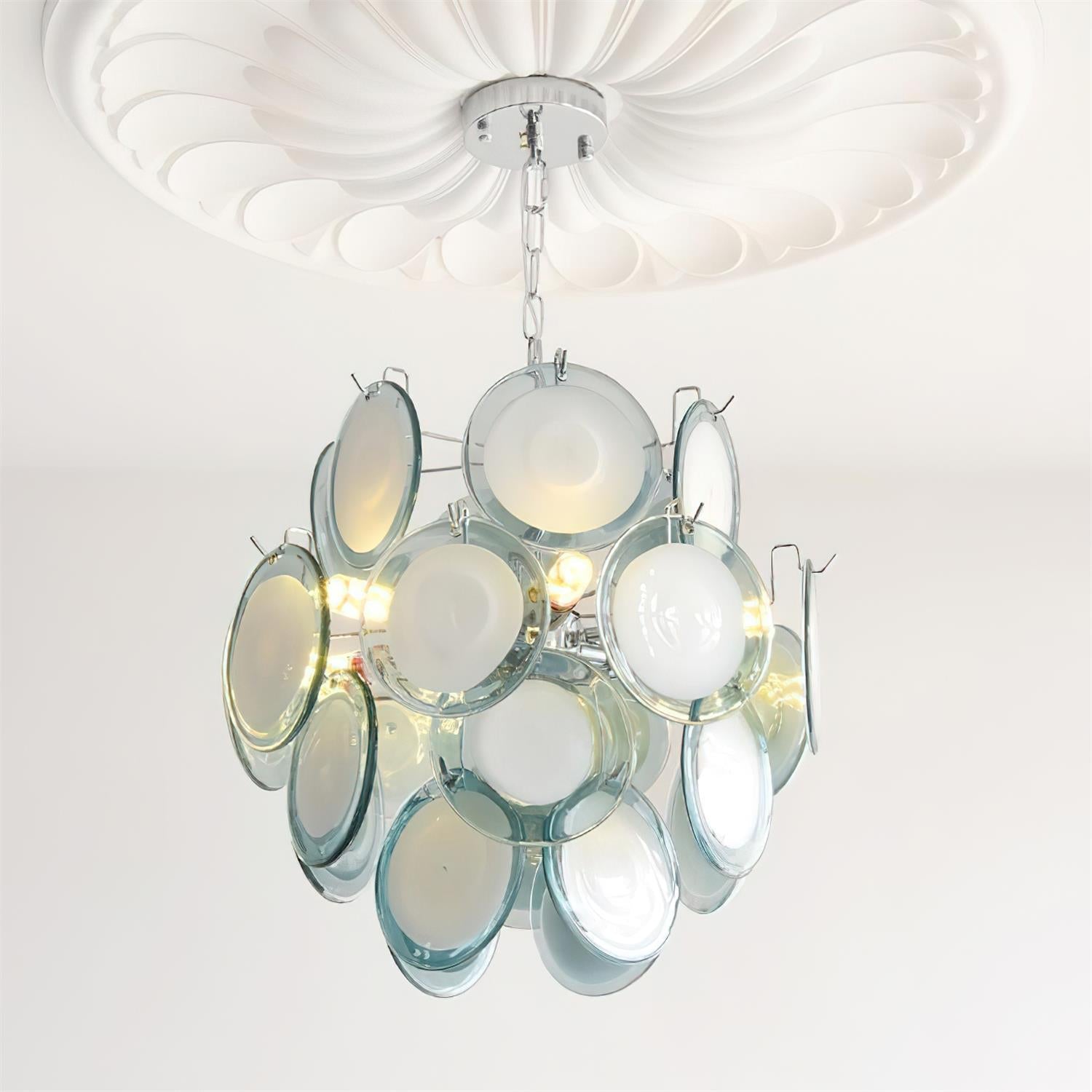 Rovigo Chandelier Handblown Glass Disc Sphere - Letslighting