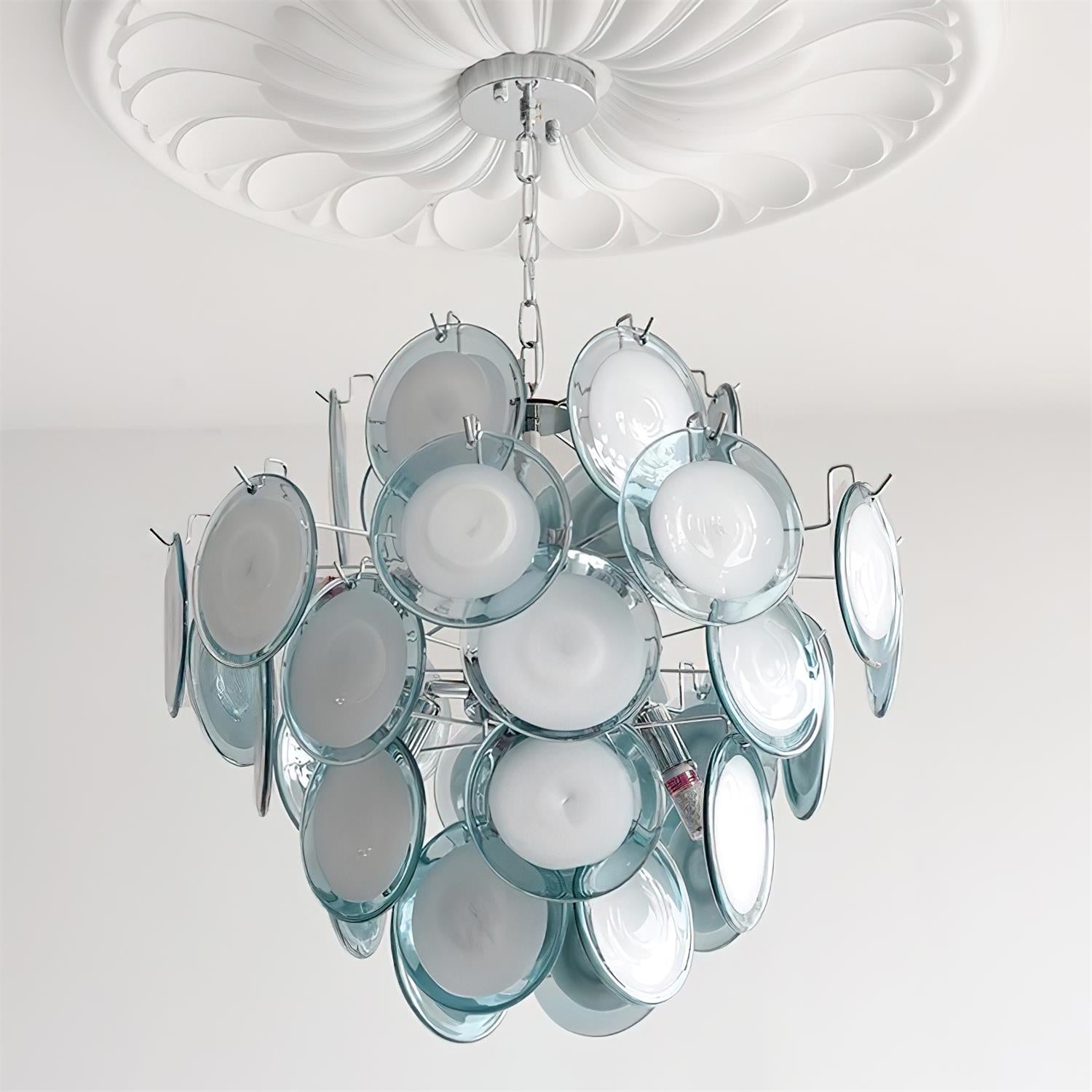 Rovigo Chandelier Handblown Glass Disc Sphere - Letslighting