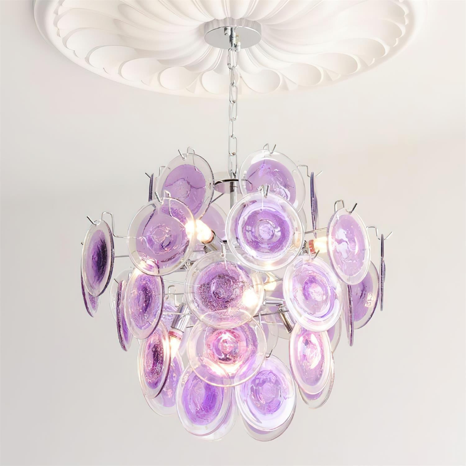 Rovigo Chandelier Handblown Glass Disc Sphere - Letslighting