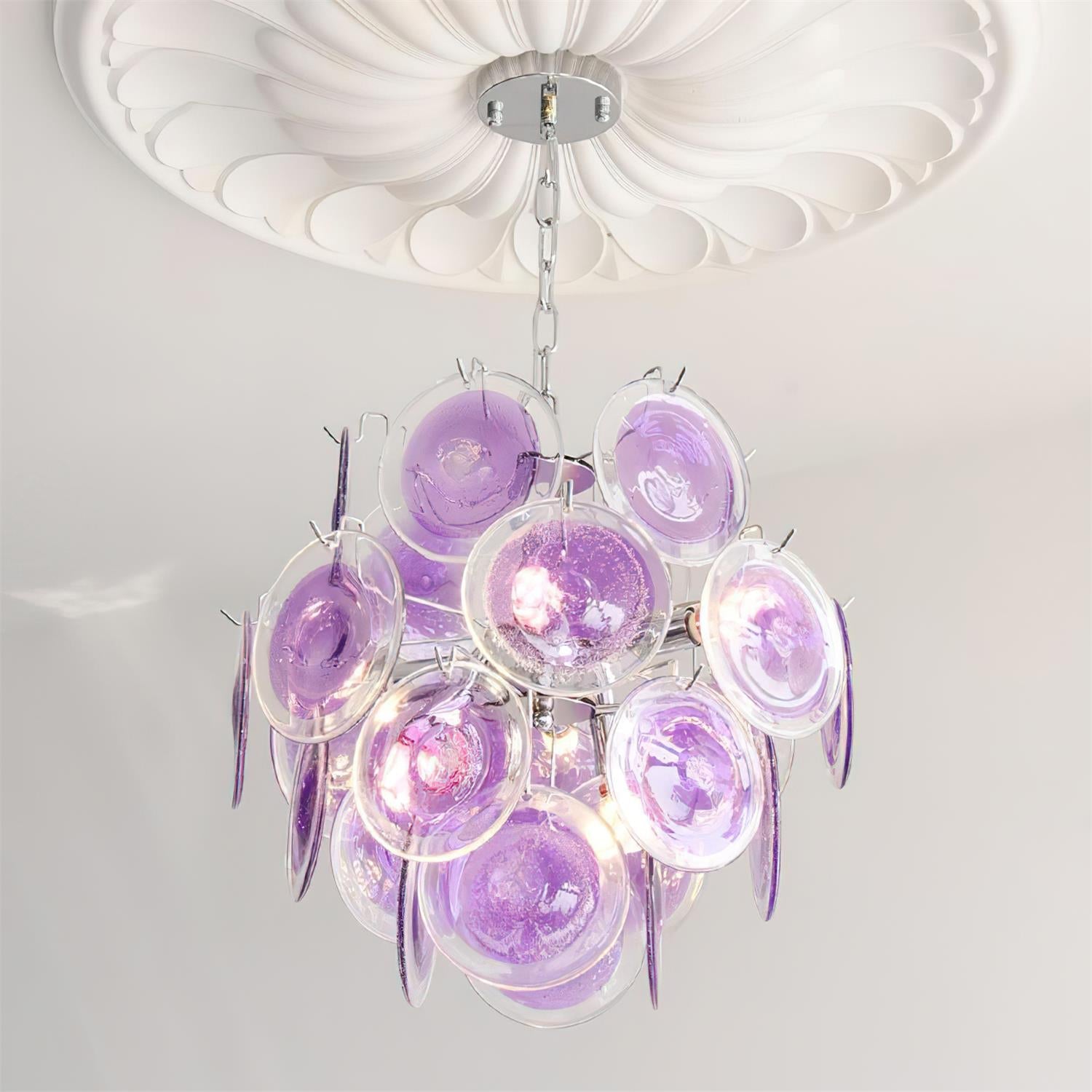 Rovigo Chandelier Handblown Glass Disc Sphere - Letslighting