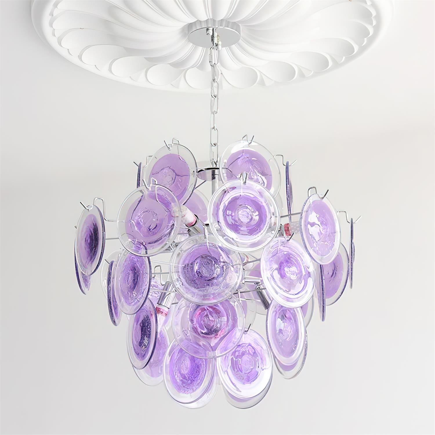 Rovigo Chandelier Handblown Glass Disc Sphere - Letslighting