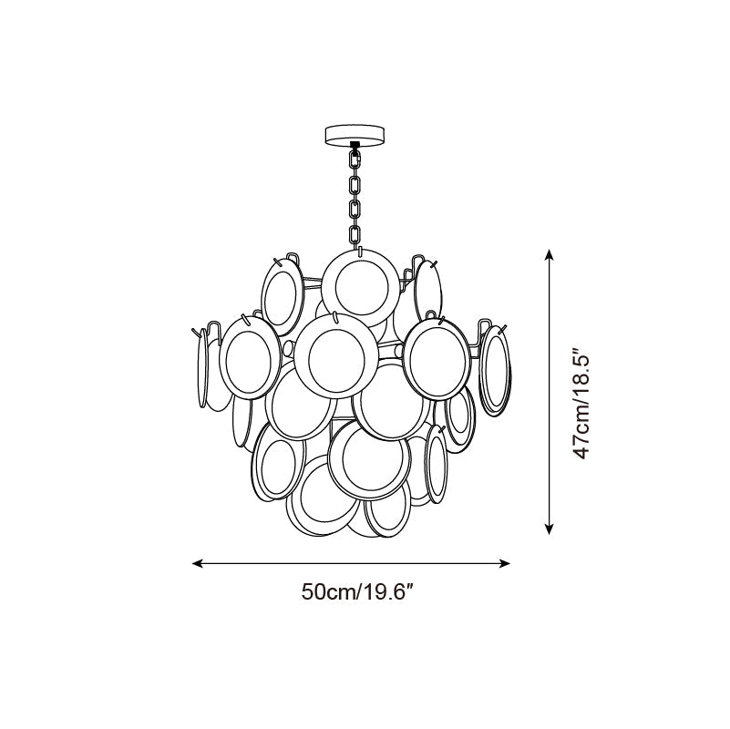 Rovigo Chandelier Handblown Glass Disc Sphere - Letslighting