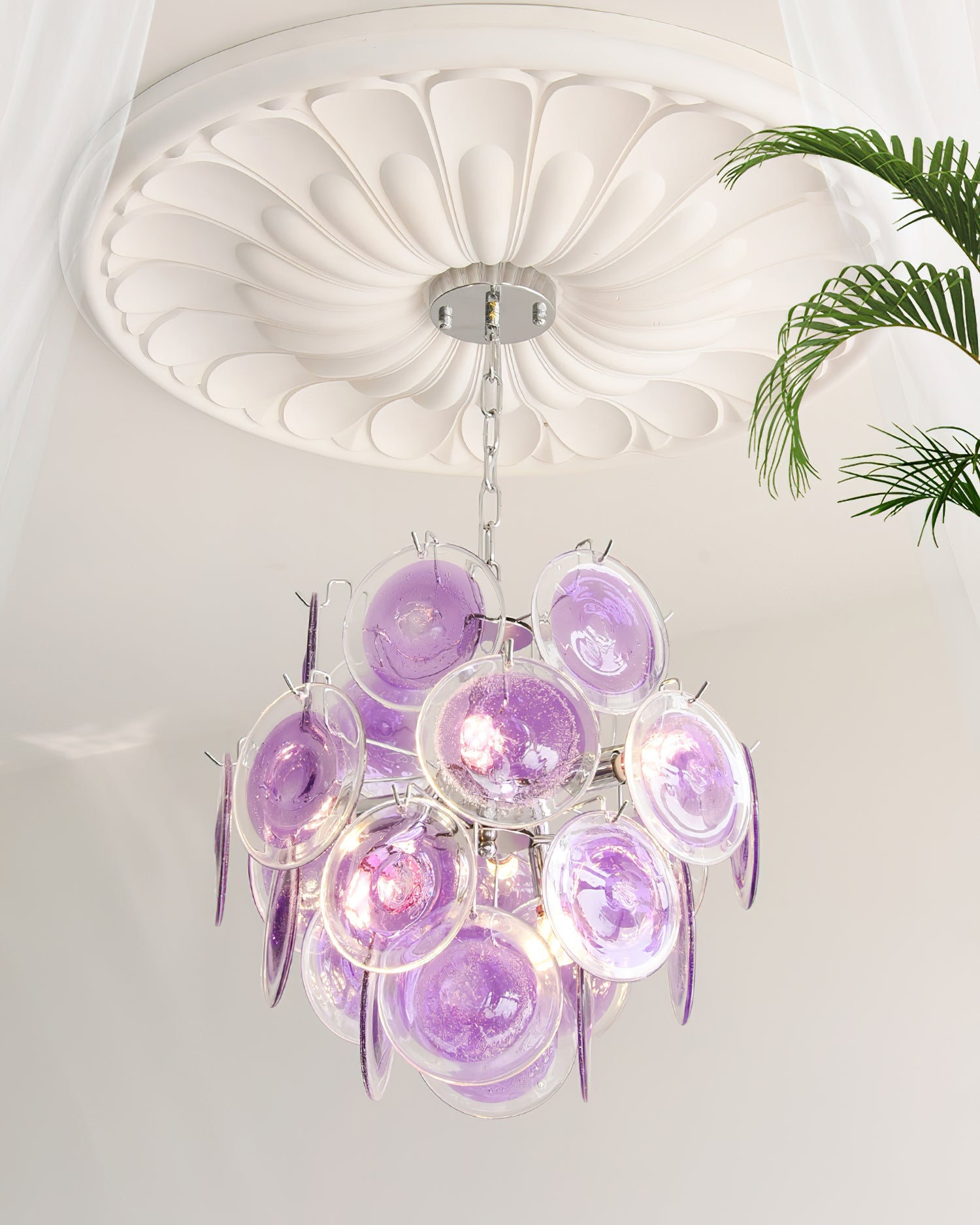 Rovigo Chandelier Handblown Glass Disc Sphere - Letslighting