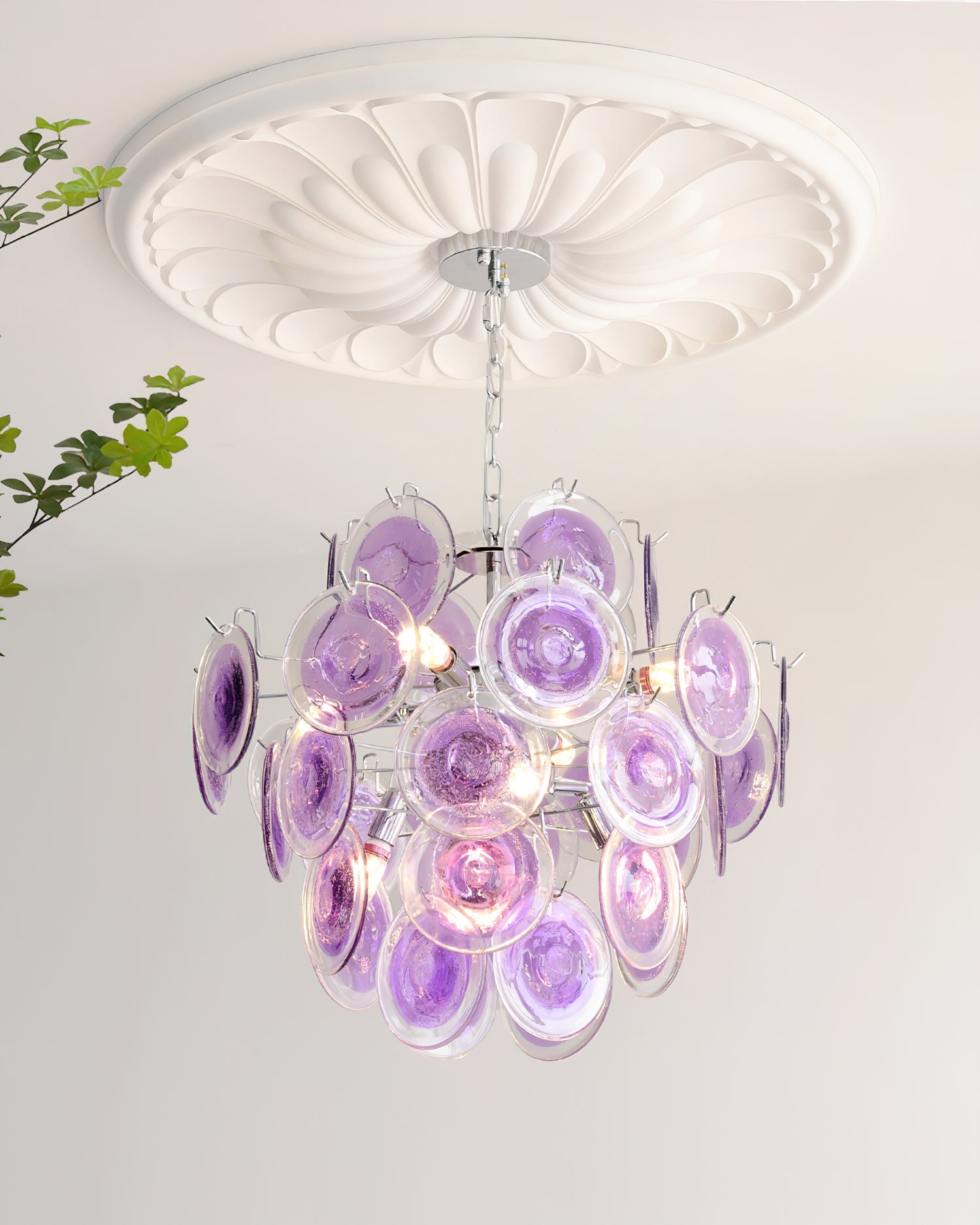 Rovigo Chandelier Handblown Glass Disc Sphere - Letslighting
