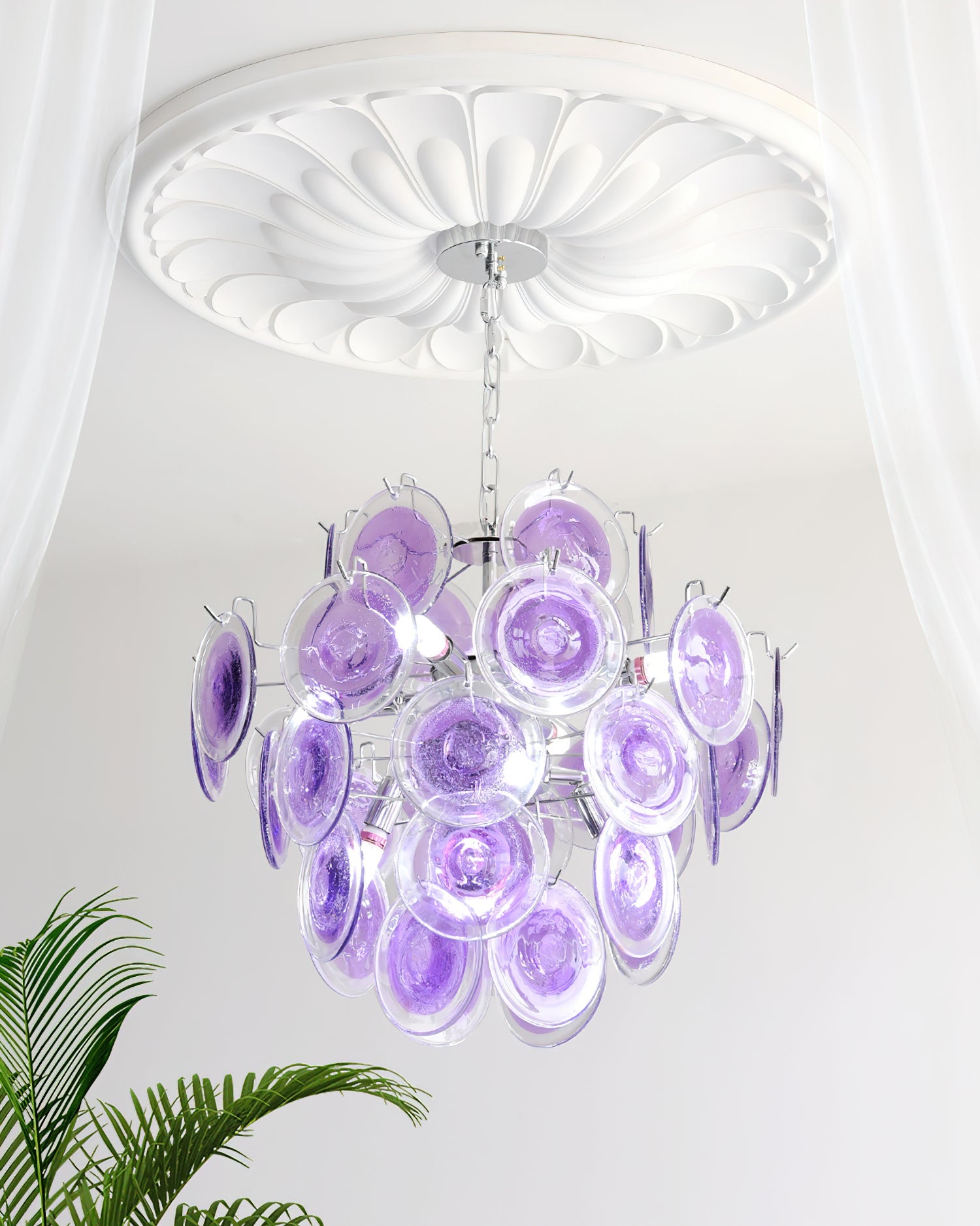 Rovigo Chandelier Handblown Glass Disc Sphere - Letslighting