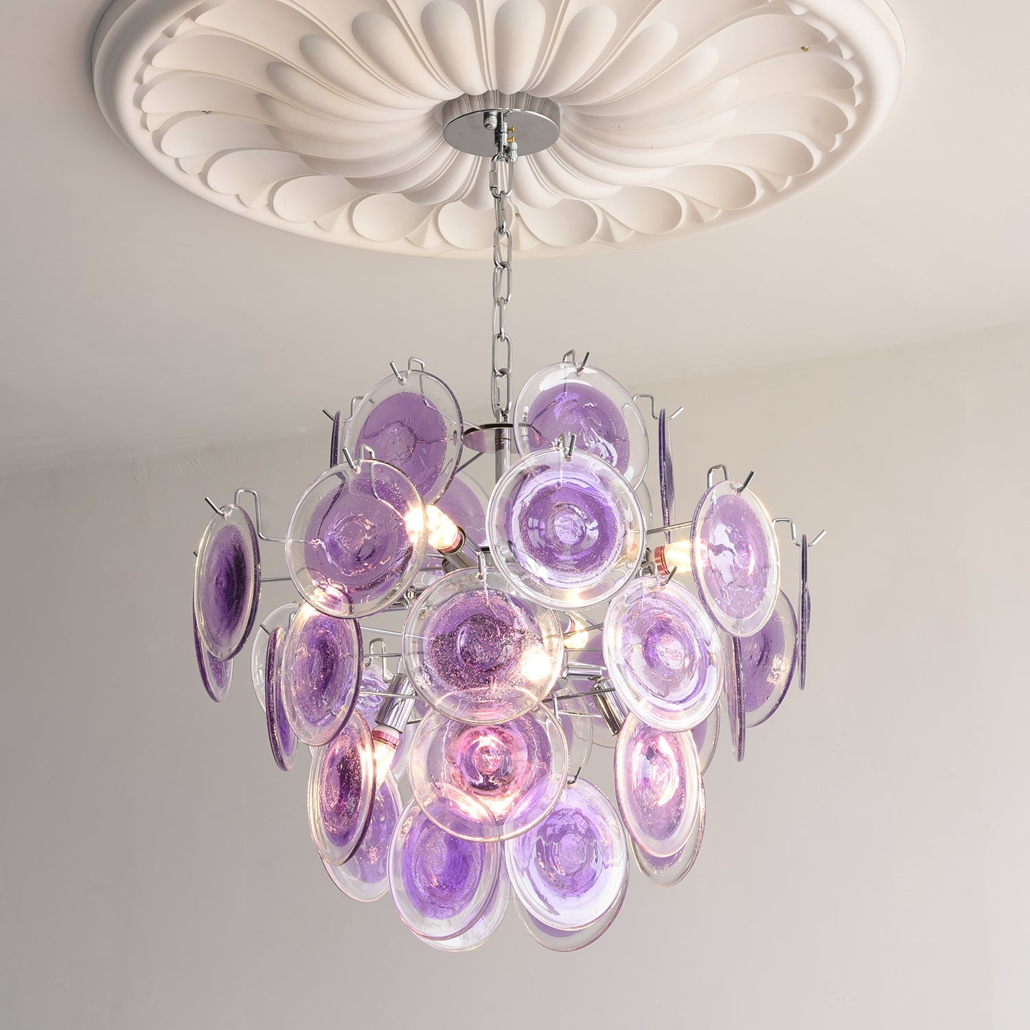 Rovigo Chandelier Handblown Glass Disc Sphere - Letslighting