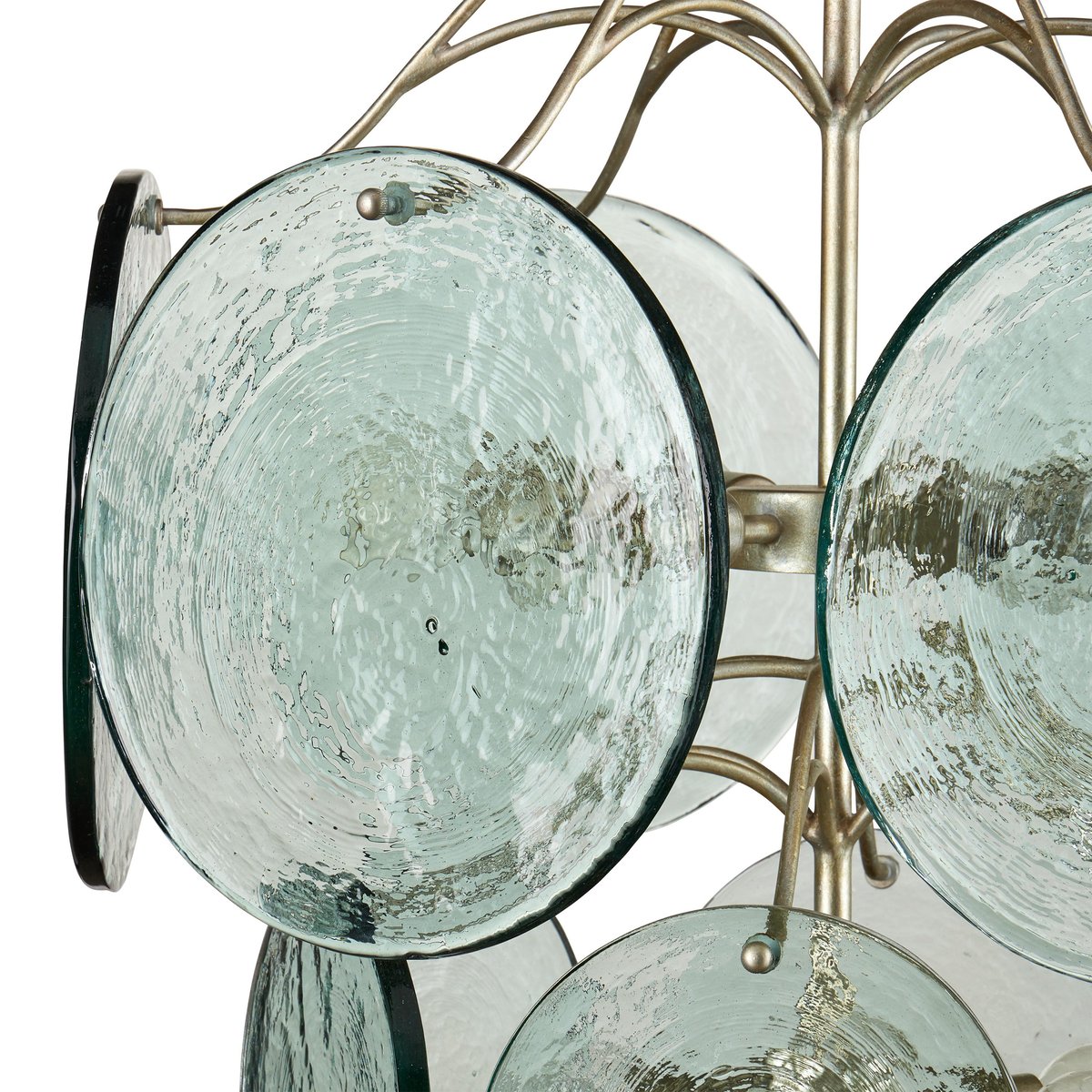 Aurora Chandelier Rovigo Recycled Glass Disc Modern Flowing