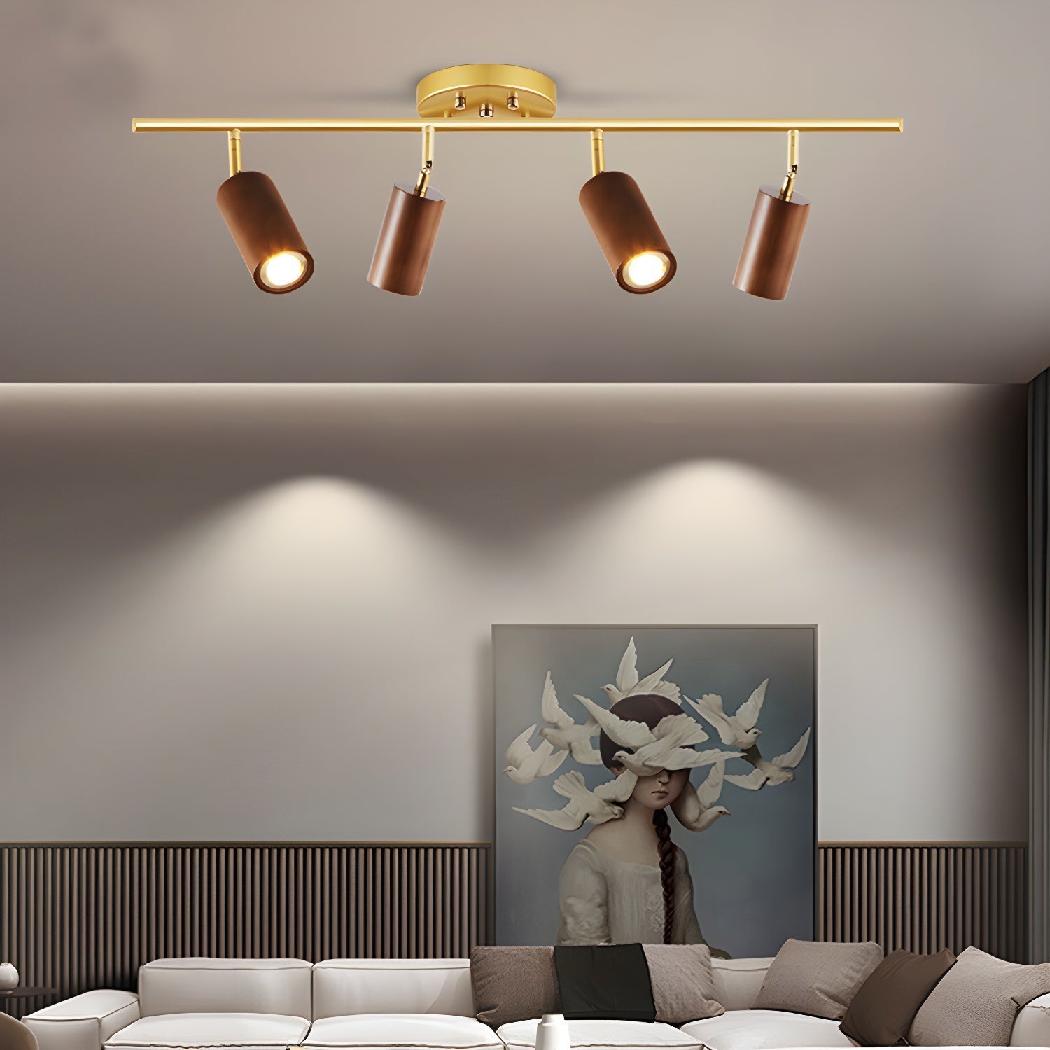 Usolila Modern Minimalist Wood Ceiling Light - Letslighting