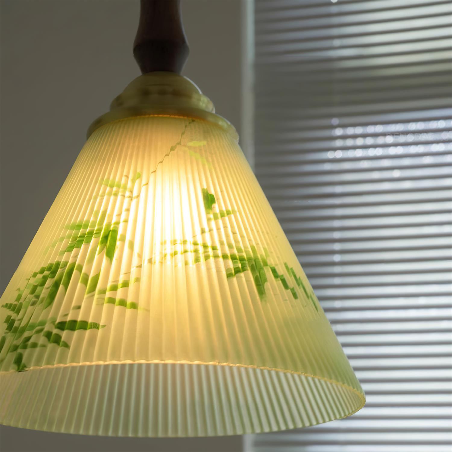 Royale Pendant Lamp Conical Botanical Glass - Letslighting