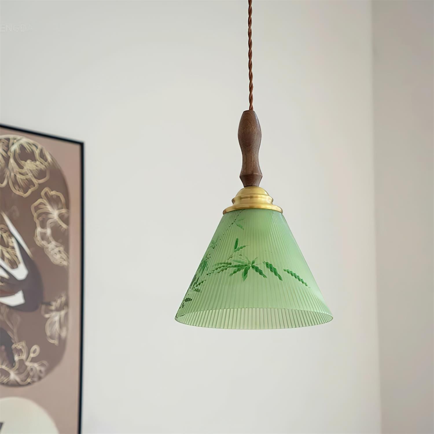 Royale Pendant Lamp Conical Botanical Glass - Letslighting