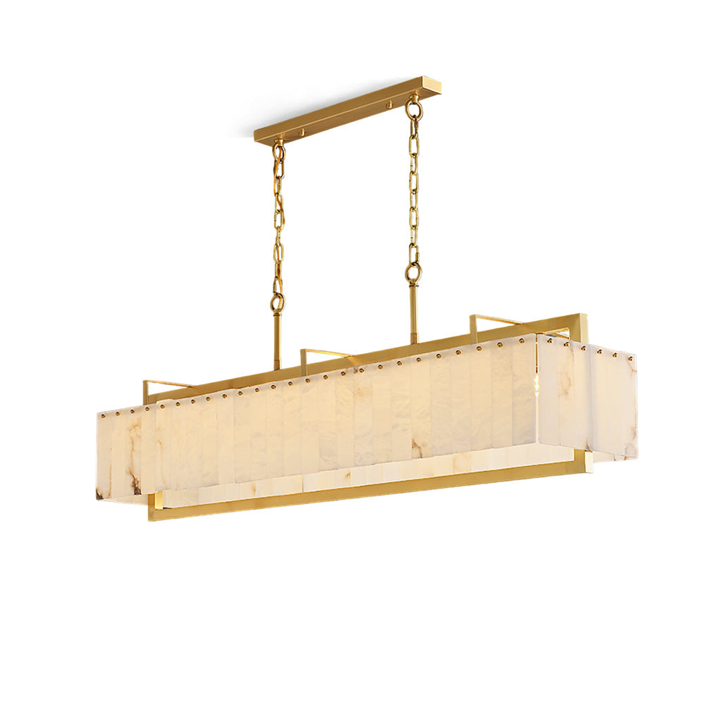 Ruben Chandelier Alabaster Rectangular Luxe - Letslighting