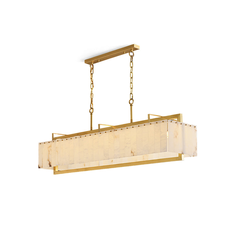 Ruben Chandelier Alabaster Rectangular Luxe - Letslighting