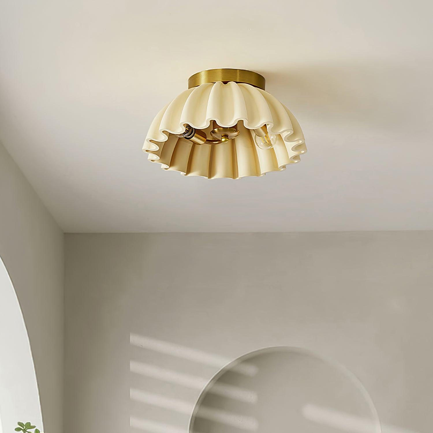 Ceiling Light HDPE Ruffle Canopy Body Modern Minimalist - Letslighting
