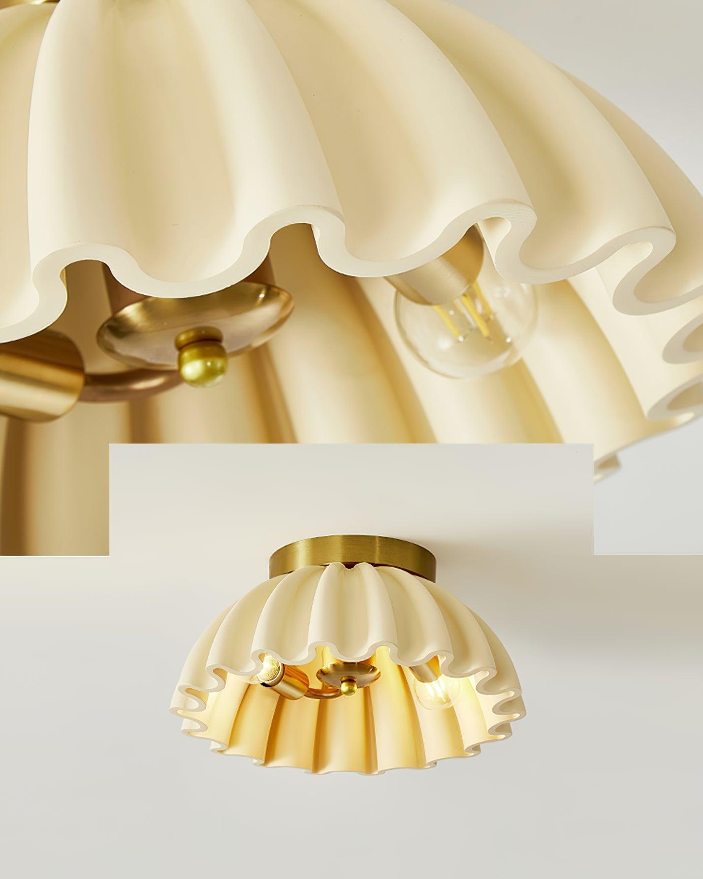 Ceiling Light HDPE Ruffle Canopy Body Modern Minimalist - Letslighting