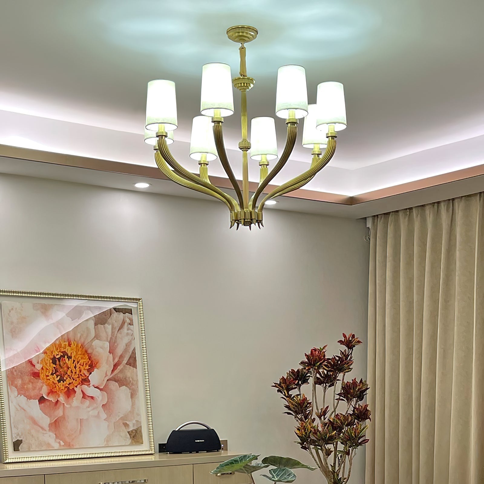 Olnoran Vintage Industrial River Reed Fabric Chandelier - Letslighting