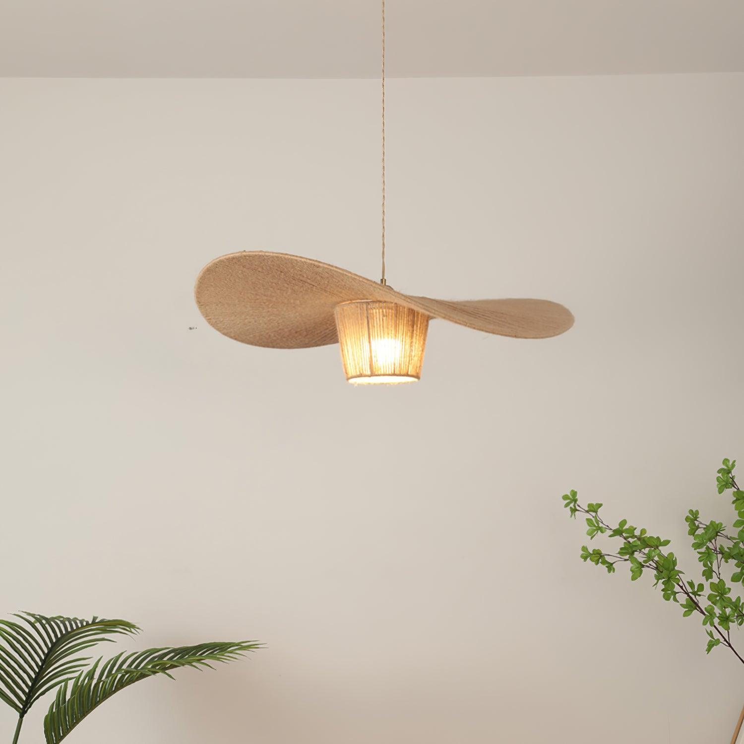 Rustic Pendant Lamp Hat Hemp - Letslighting