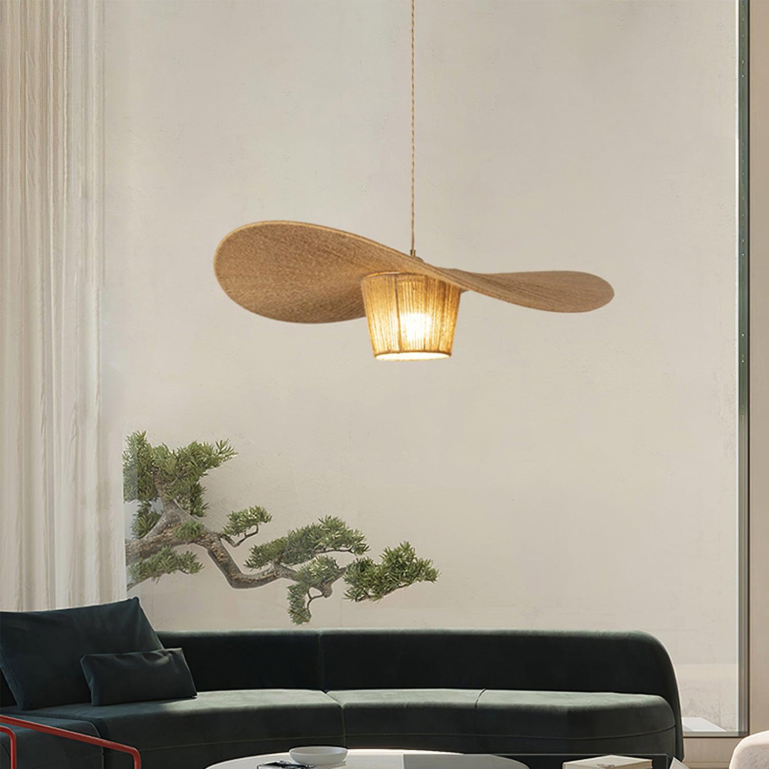 Rustic Pendant Lamp Hat Hemp - Letslighting