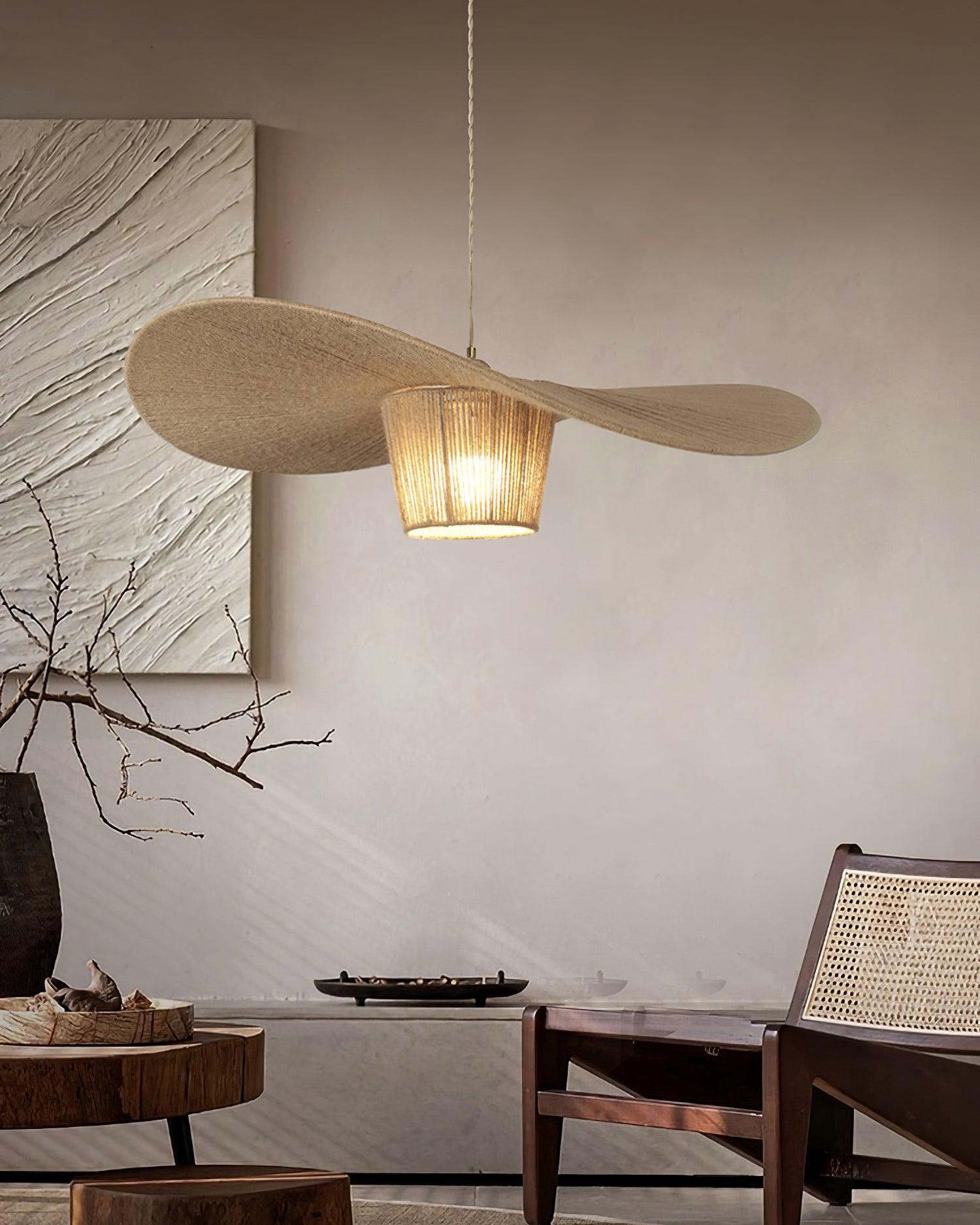 Rustic Pendant Lamp Hat Hemp - Letslighting