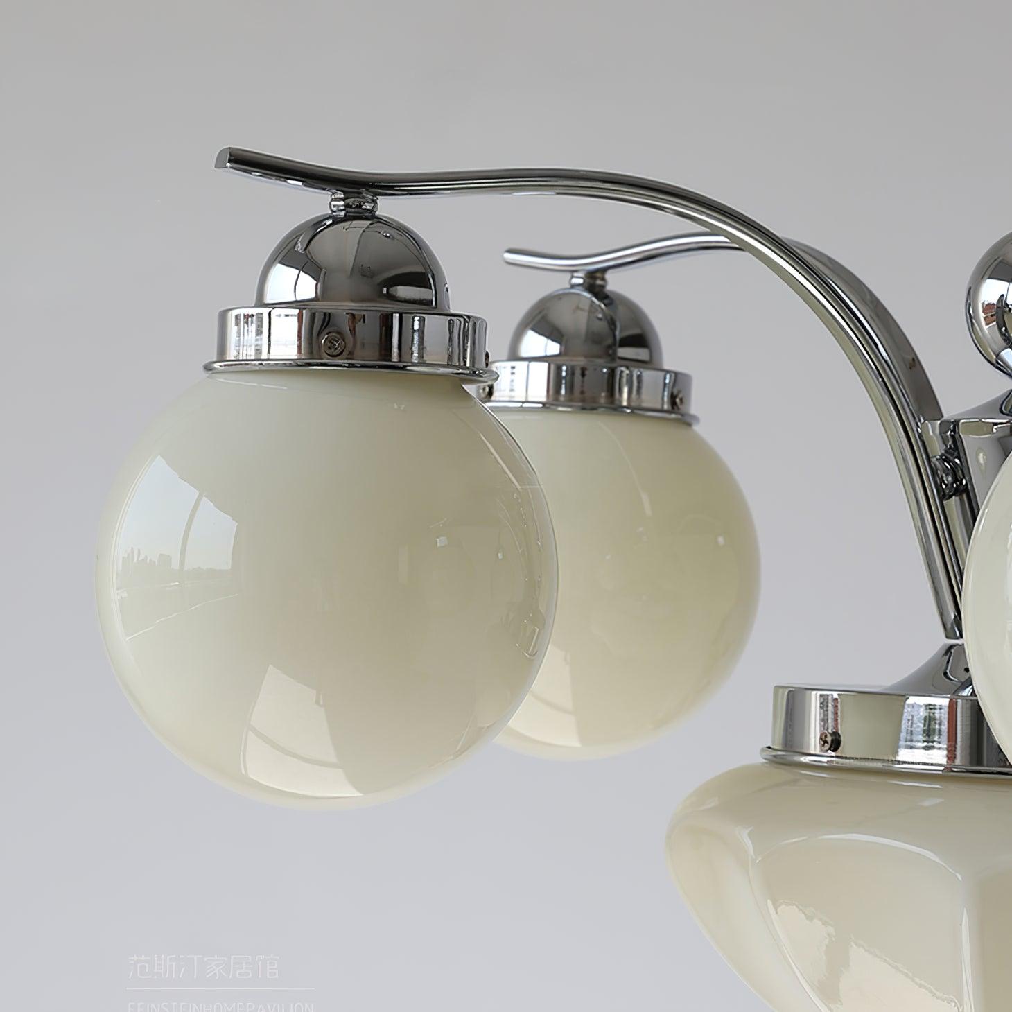 Lustra Chandelier Retro Chic Globe White Glass - Letslighting
