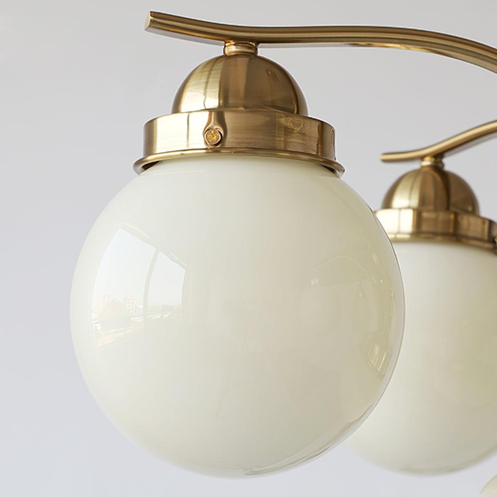 Lustra Chandelier Retro Chic Globe White Glass - Letslighting