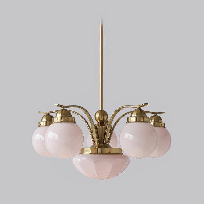 Lustra Chandelier Retro Chic Globe White Glass - Letslighting