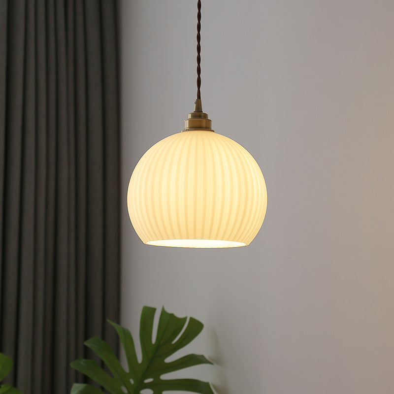 Valentina Minimalist Sphere Metal/Glass LED Pendant Light White/Transparent
