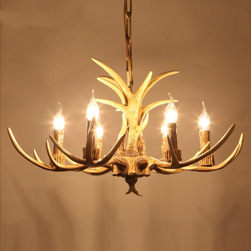 Epoch Retro Deer Horn Resin Chandelier Living Room - Letslighting