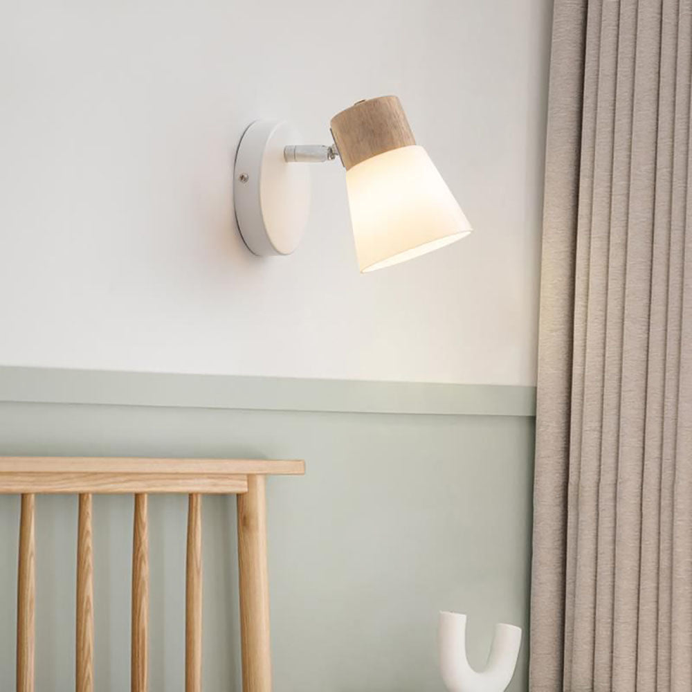 Muto Wall Lamp Nordic Vanity Mirror Front Wood Glass Basement - Letslighting