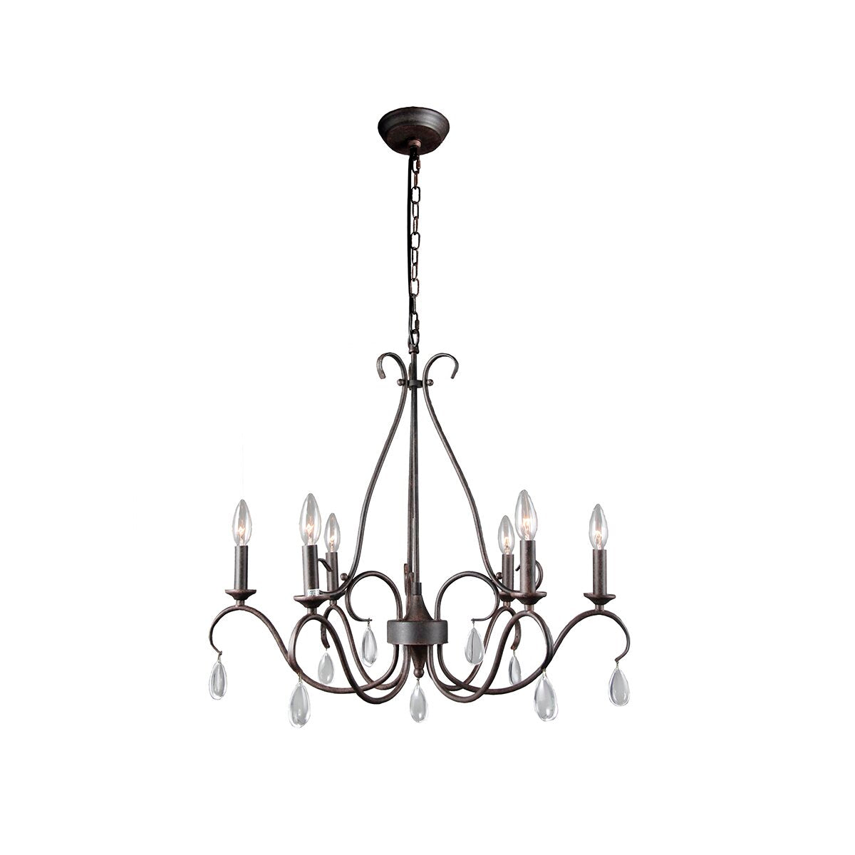 Uzorus Vintage Industrial Crystal Chandelier - Letslighting