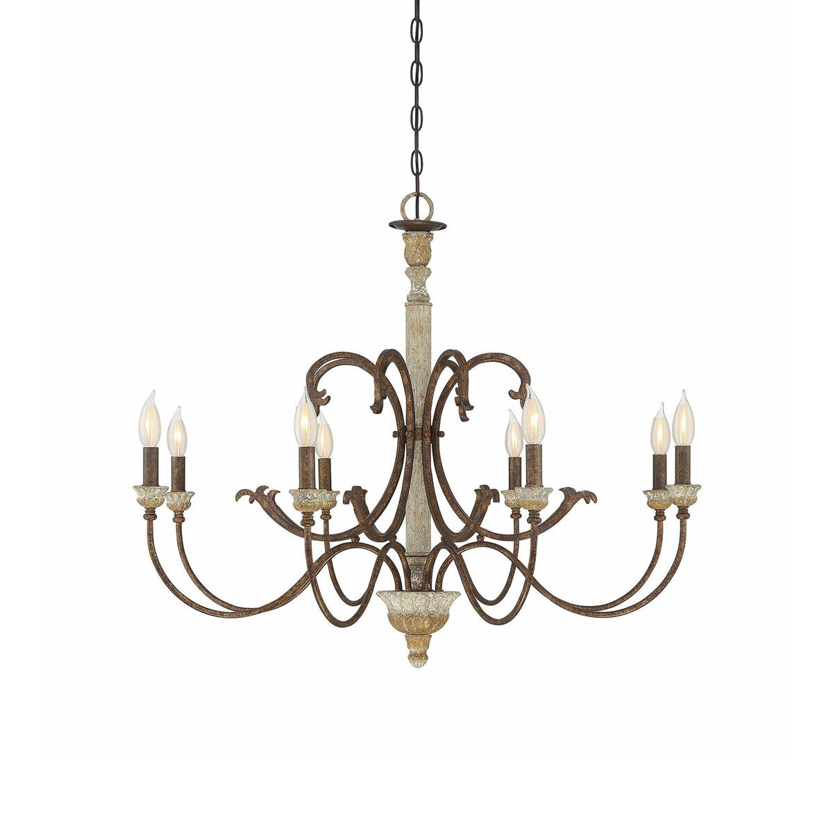 Evareth Vintage Industrial Hand-carved Wood Chandelier - Letslighting