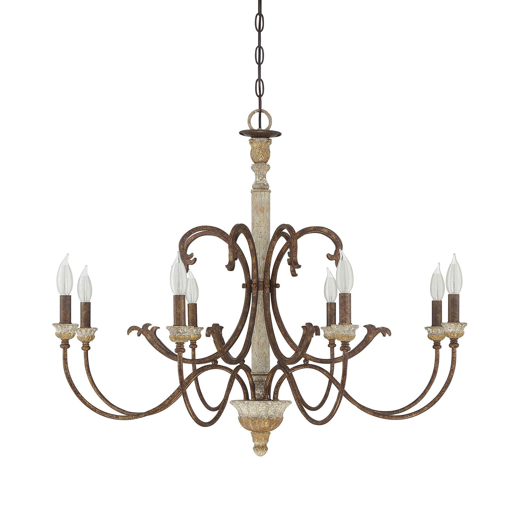 Evareth Vintage Industrial Hand-carved Wood Chandelier - Letslighting