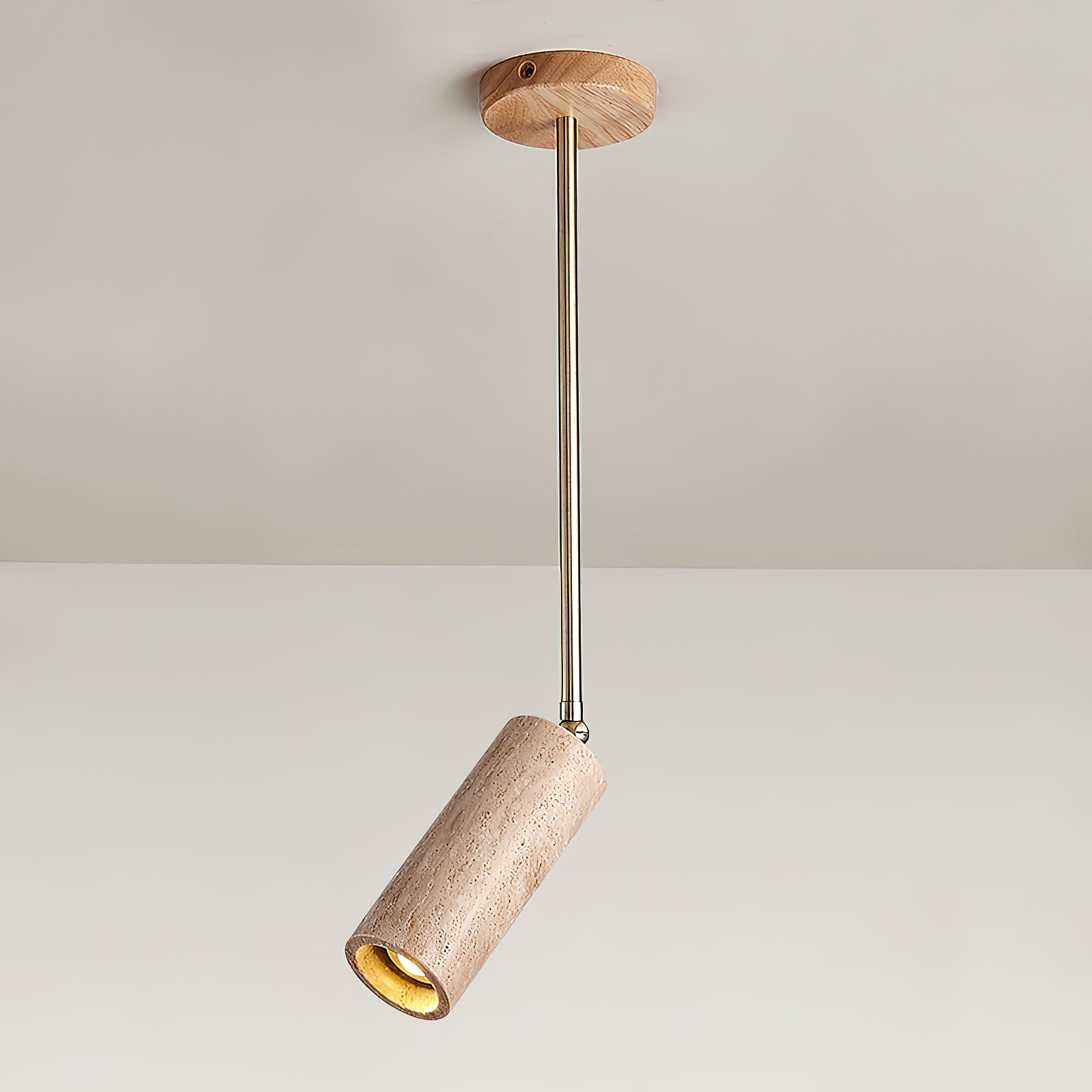 Syraeia Modern Minimalist Surface Wooden Travertine Mount Ceiling Lamp - Letslighting