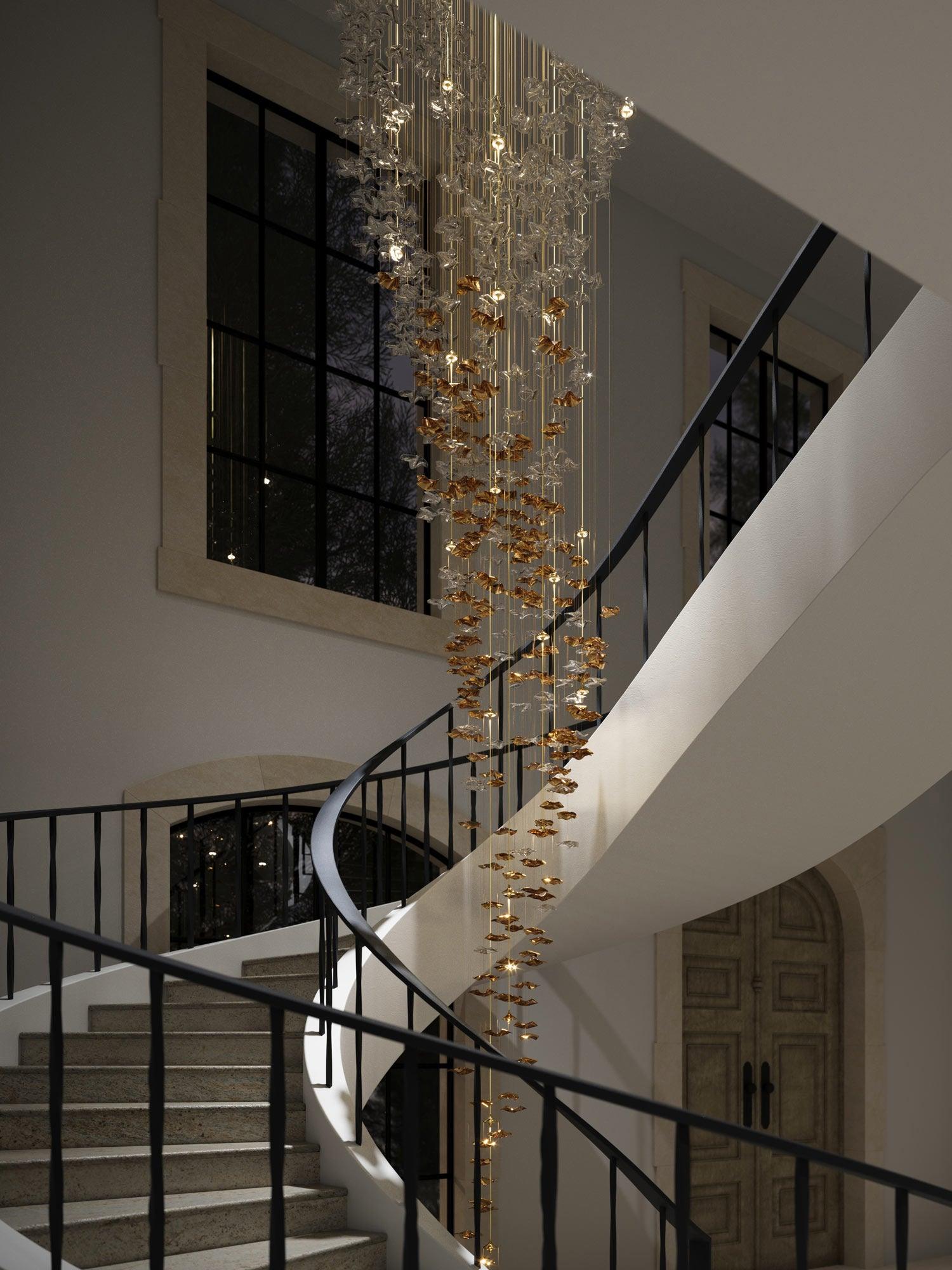 Nephele Crystal Leaf Chandelier - Letslighting