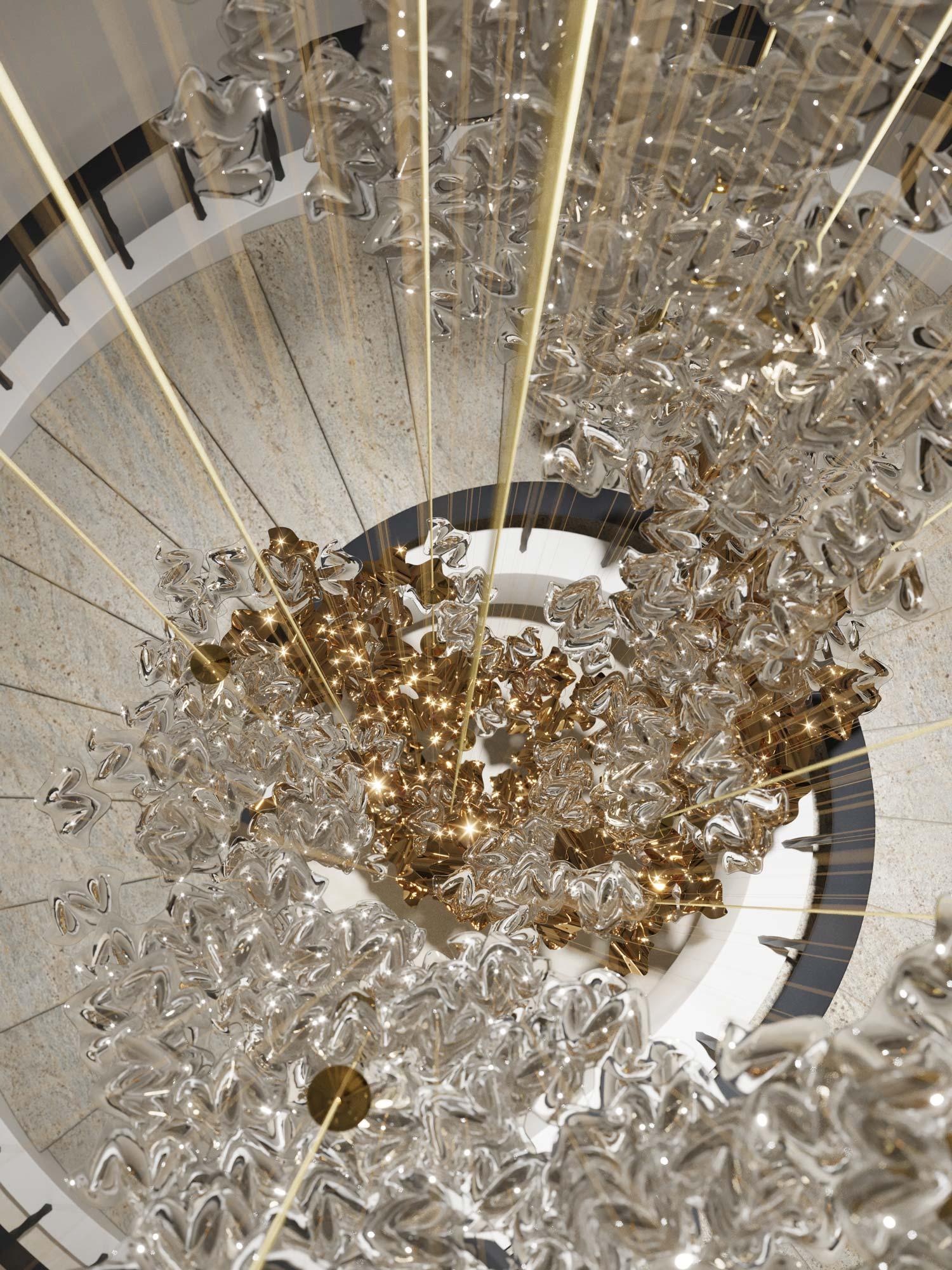 Nephele Crystal Leaf Chandelier - Letslighting